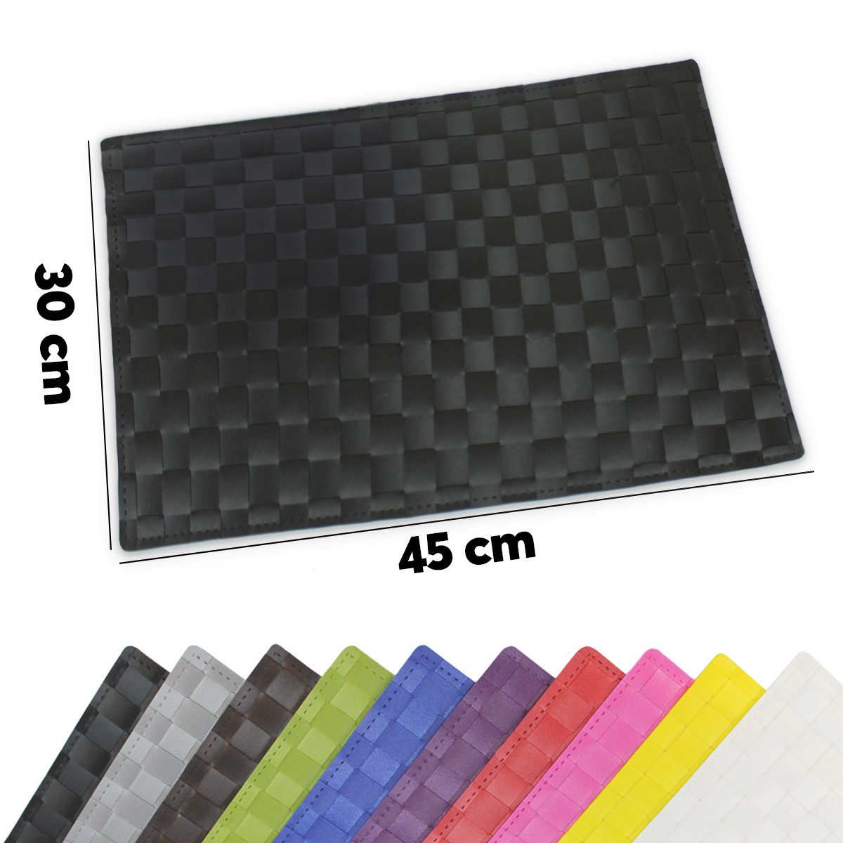 matches21 HOME & HOBBY Platzset Tischsets MODERN 4er Set Weiß als Tischuntersetzer, (4-St), Abwaschbare Platzsets als Tischunterlagen für Ess-Tisch Tisch-Deko