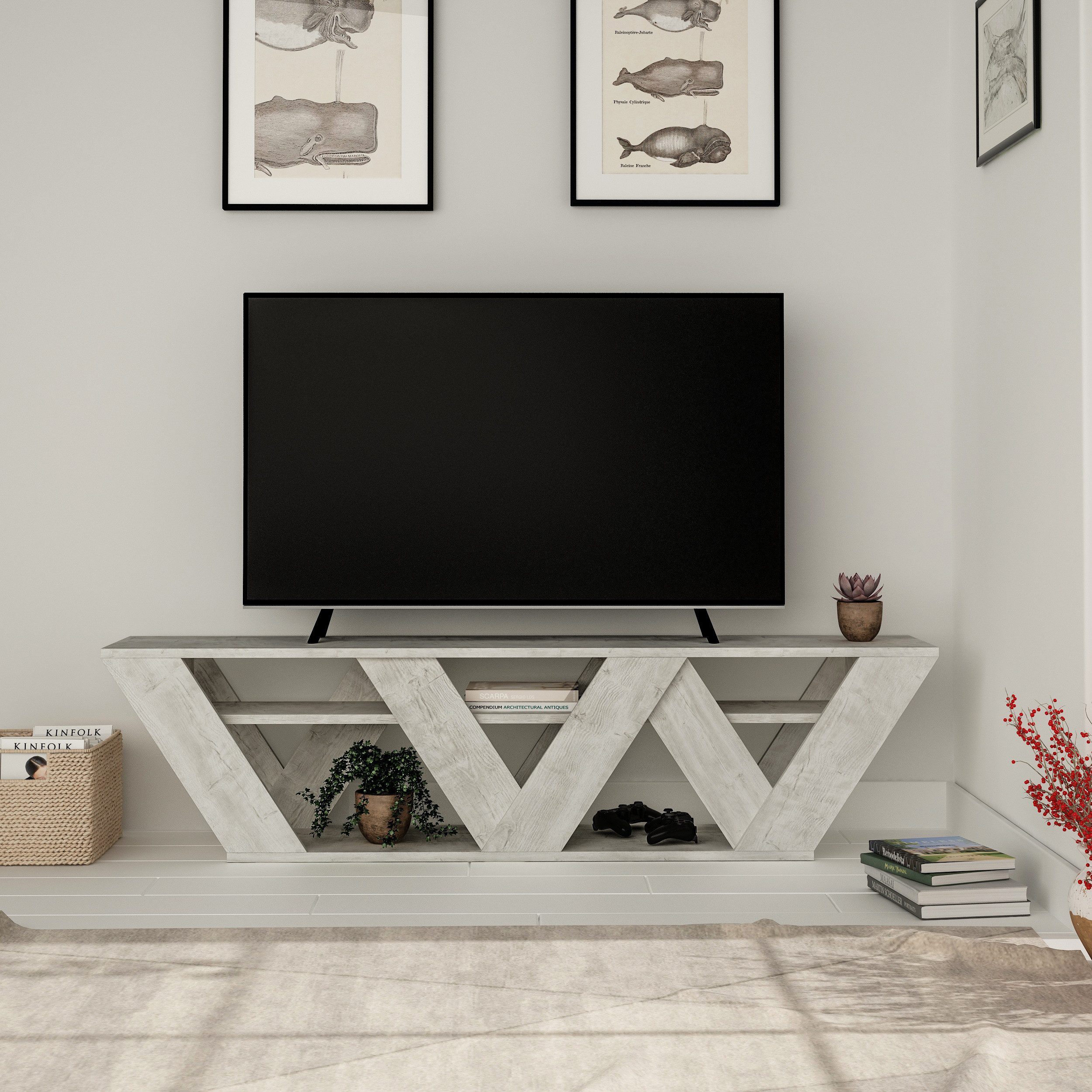 Decortie TV-Schrank Ralla Moderner TV-Ständer Multimedia-Center, 158 x 30 x günstig online kaufen