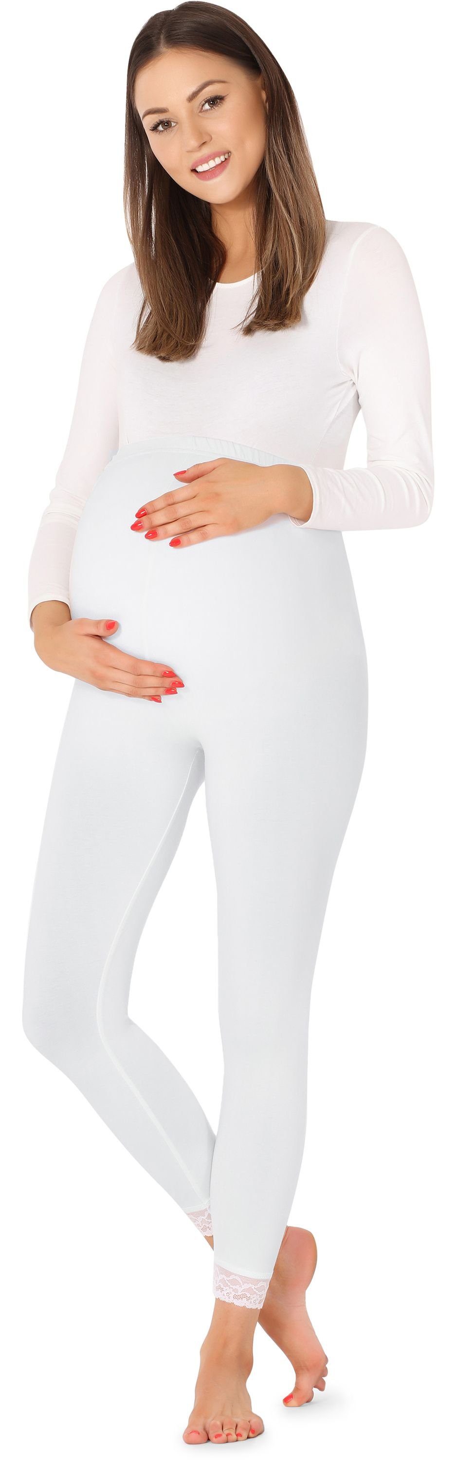 Be Mammy Umstandsleggings Damen 7/8 Umstandsleggings BE20-262 (1-tlg) elastischer Bund