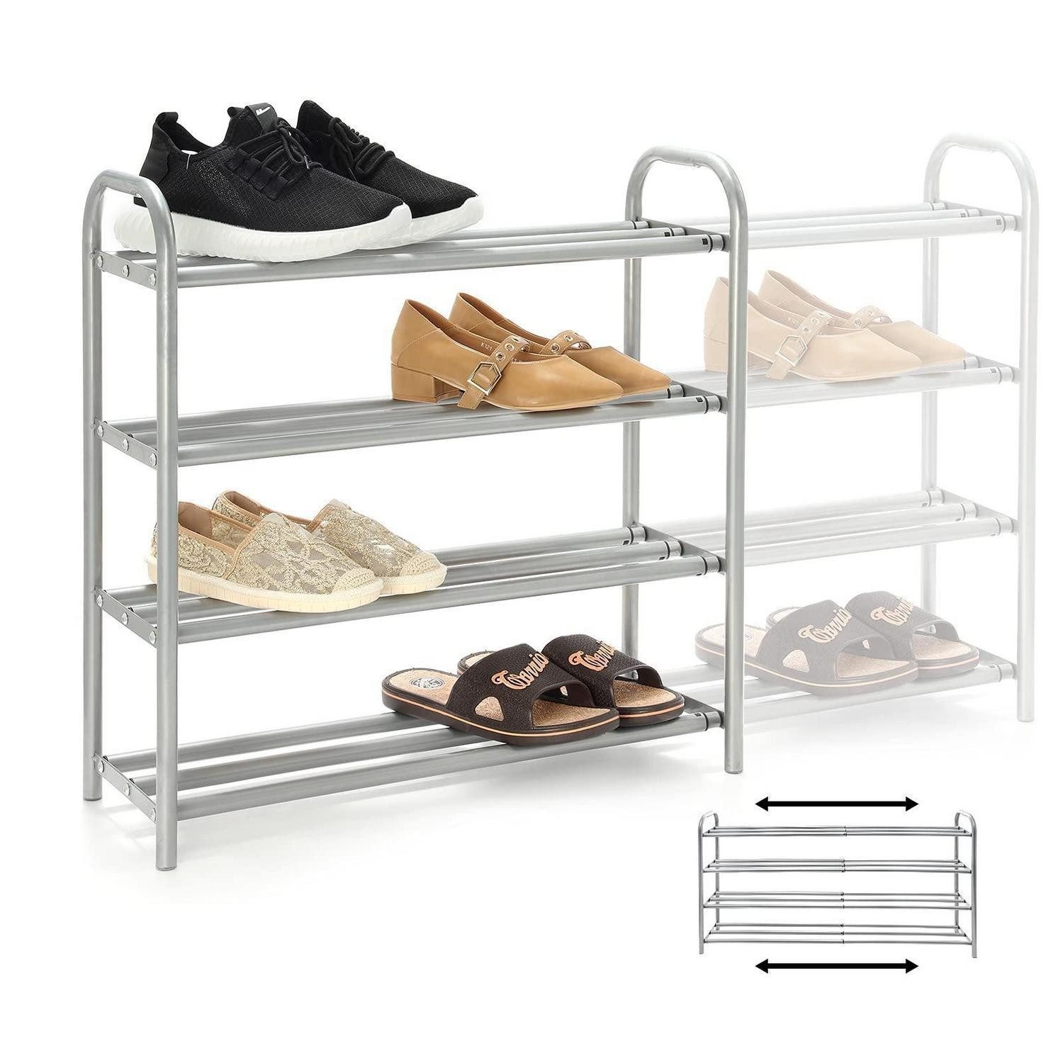 LuxusKollektion Schuhregal Schuhregal 4-stufig ausziehbar Metall, 1-tlg.