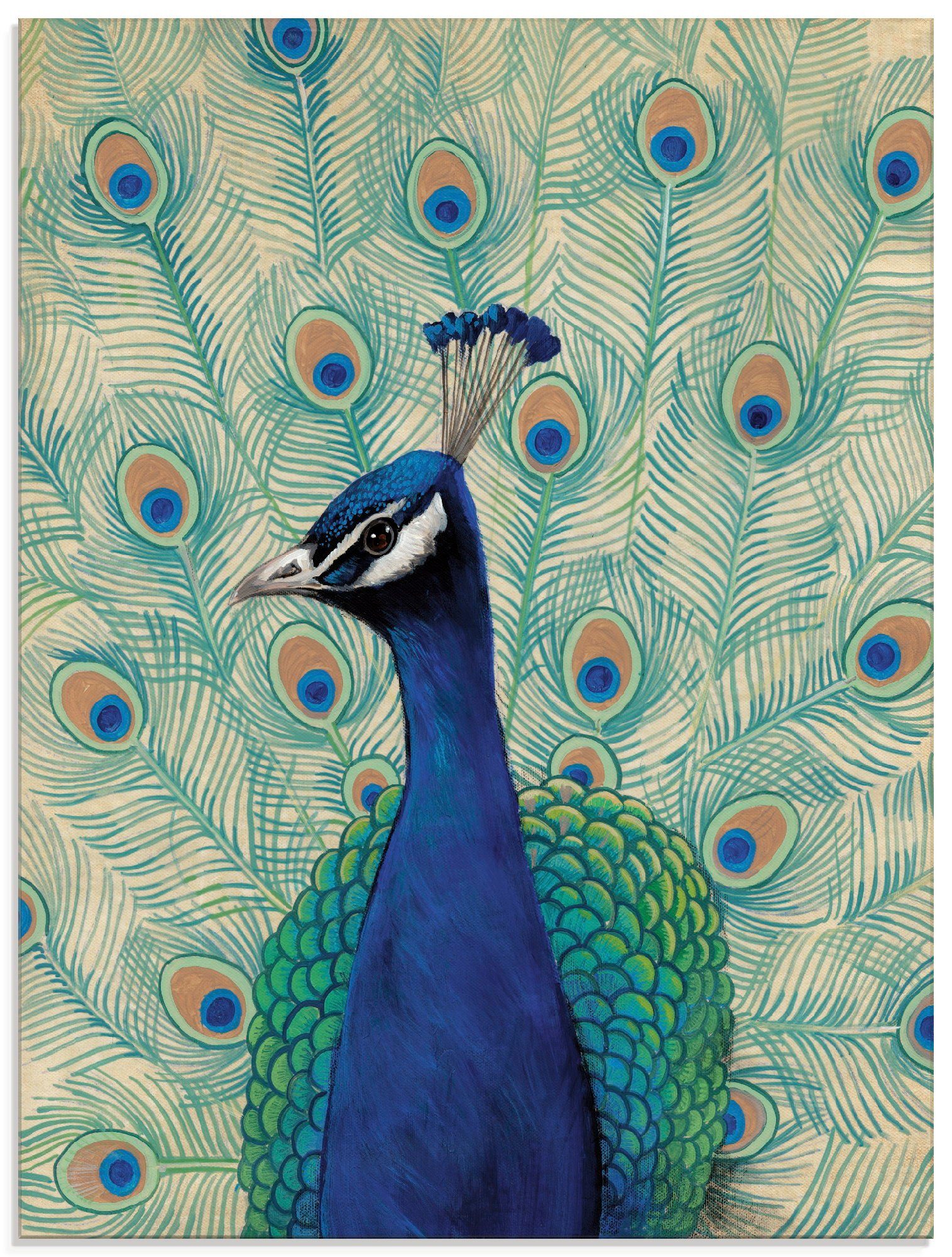 verschiedenen Artland Glasbild in Vögel Größen II, Pfau St), (1 Blauer