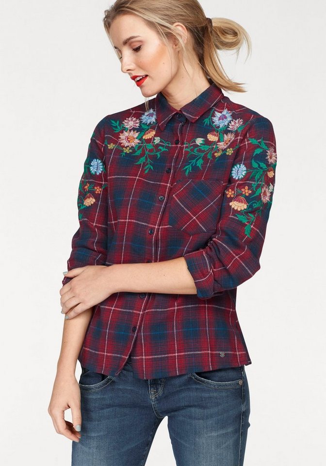 AJC Karobluse mit Blumenstickerei AJC Karobluse mit Blumenstickerei