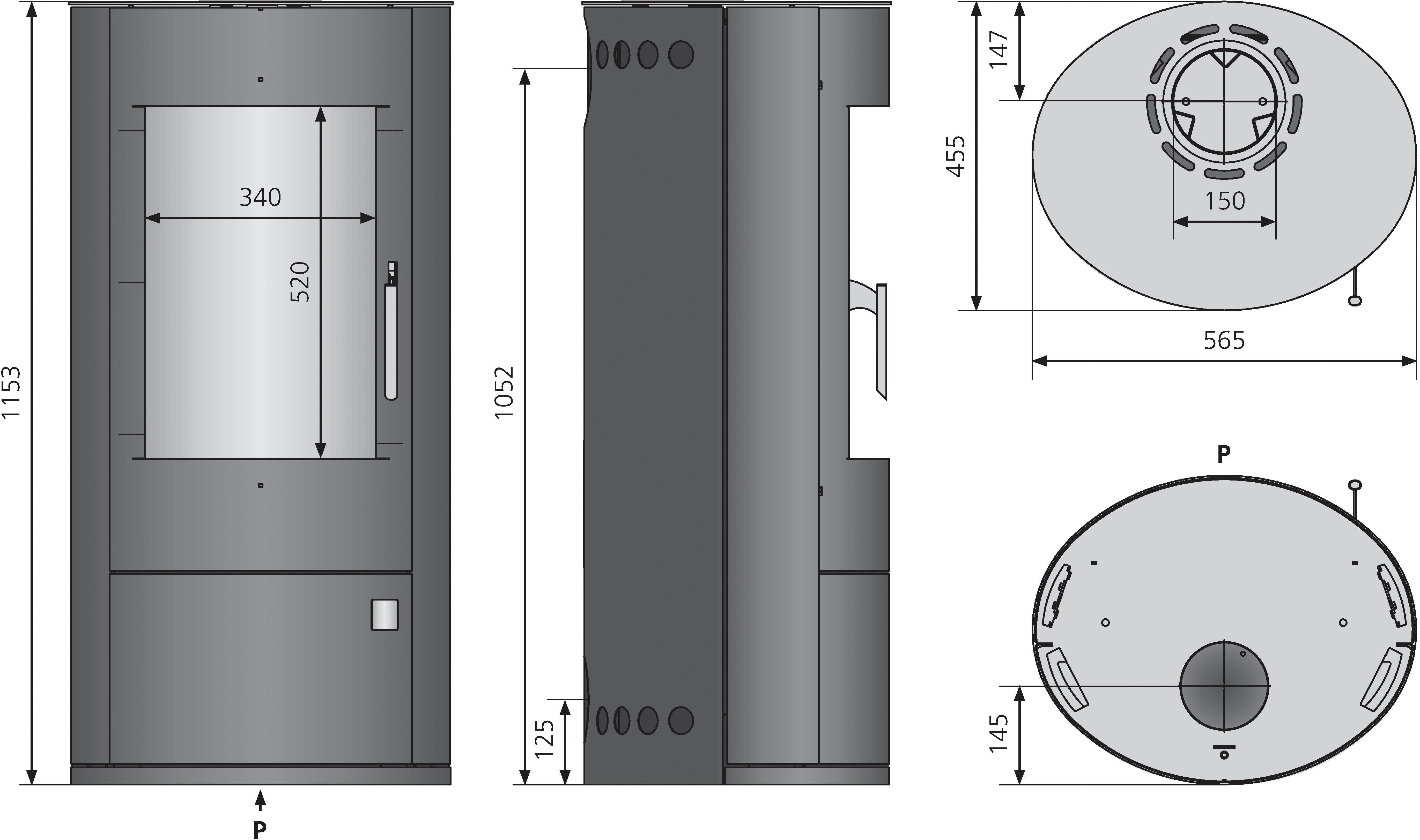 JUSTUS Kaminofen Austin, 7 kW, Zeitbrand günstig online kaufen