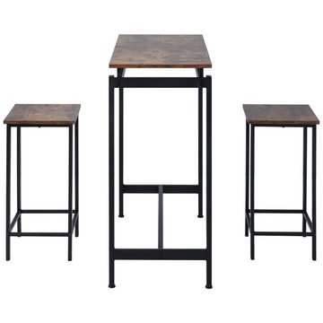OKWISH Küchentisch Stühle (Anti-Rutsch- und Anti-Kratzer Chic Design Hochwertiges Material, 3-St., Stehtisch aus dunklem Holz Stehtisch und Barhocker, Restaurant), 3-teiliges Pub-Tischset Einfach zu montieren