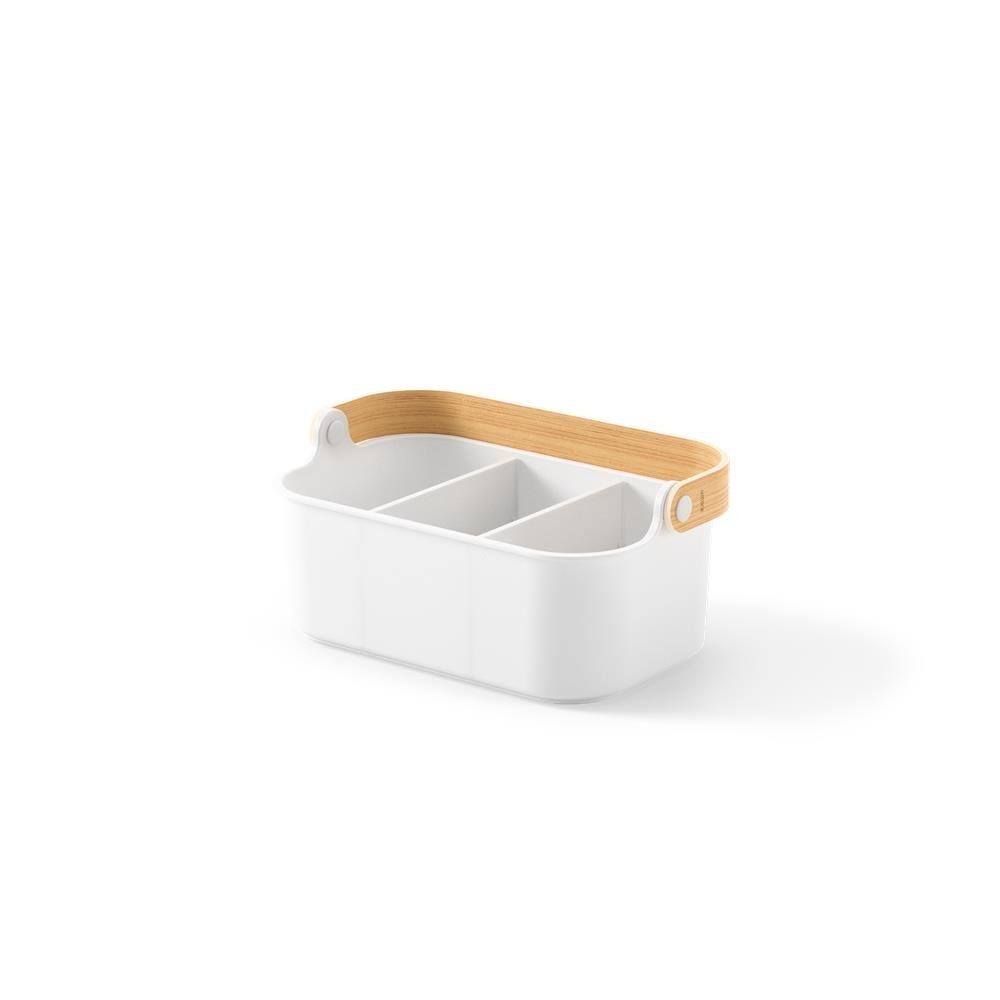 Umbra Organizer Bellwood, stapelbar, 28x17x12cm, Weiß/Natur, entnehmbare Trennwände