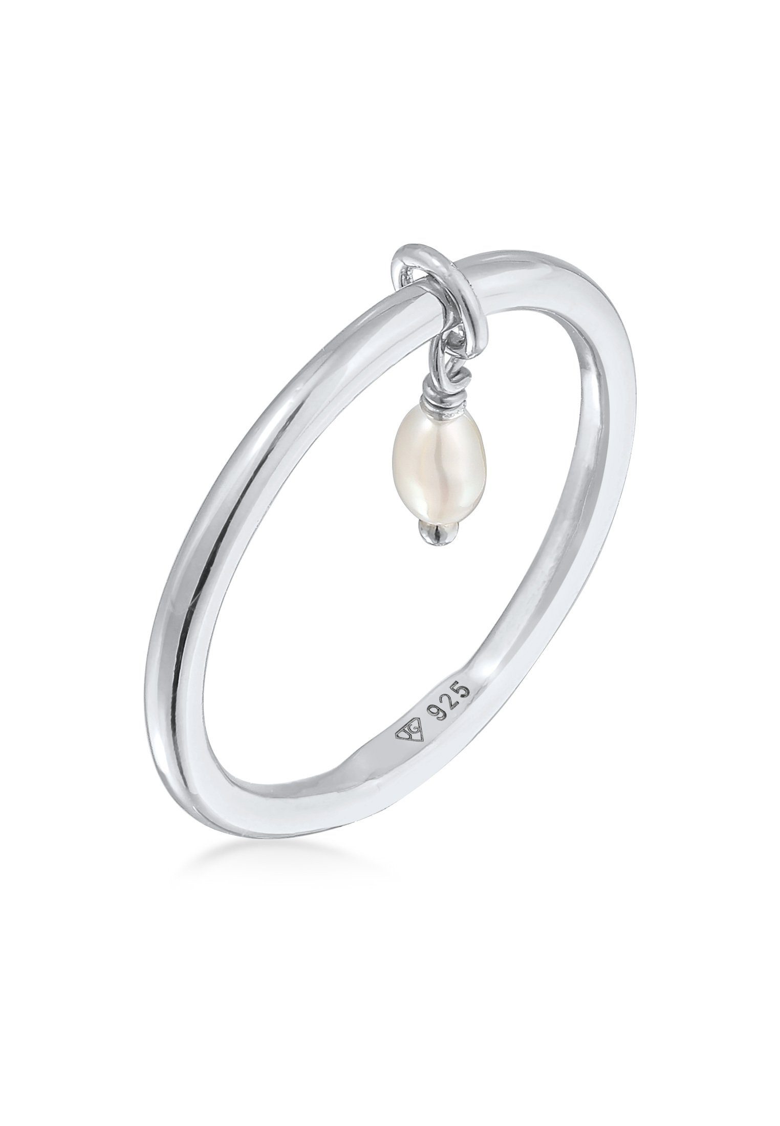 Elli Perlenring Bandring Stapelring Perle Basic 925 Ring