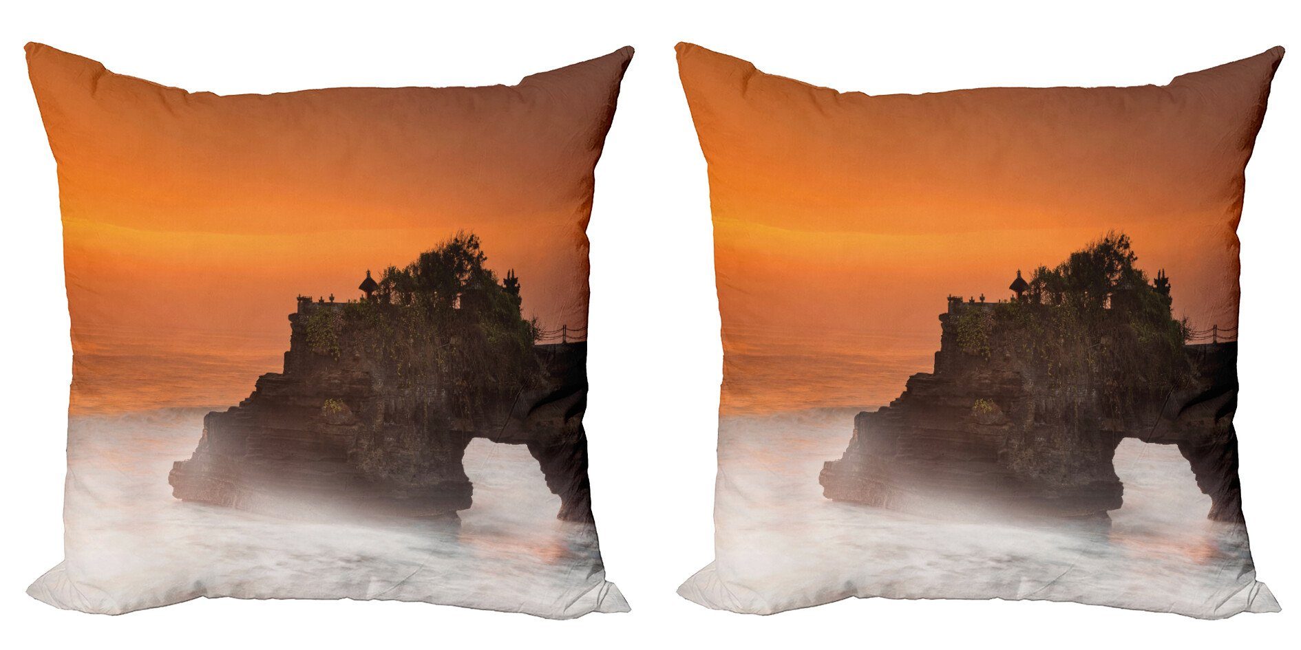Kissenbezüge Modern Accent Doppelseitiger Digitaldruck, Abakuhaus (2 Stück), Balinese exotische Sonnenuntergang