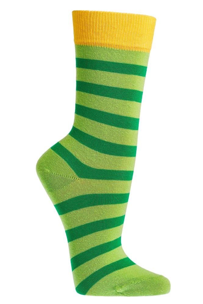 FussFreunde Socken 6 Paar Kindersocken Bio-Baumwolle Ringel für Mädchen & Jungen Grün