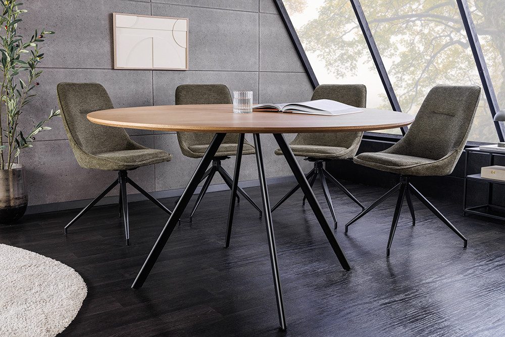 riess-ambiente Esstisch ATELIER 120cm natur/schwarz -Holz-Optik, Metallbein günstig online kaufen