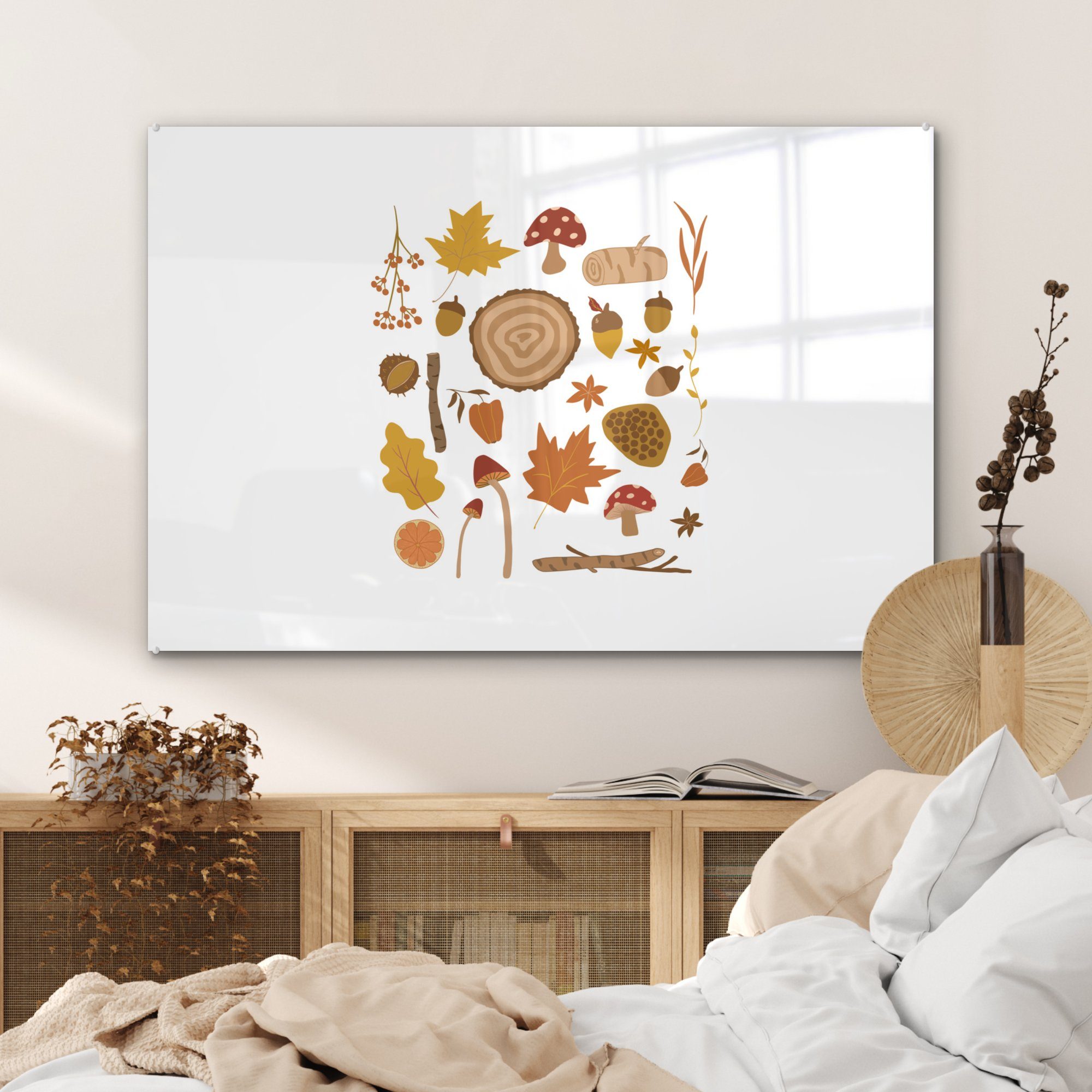 Acrylglasbild St), MuchoWow & Jahreszeiten (1 Acrylglasbilder - Schlafzimmer Wohnzimmer Herbst Collage, -