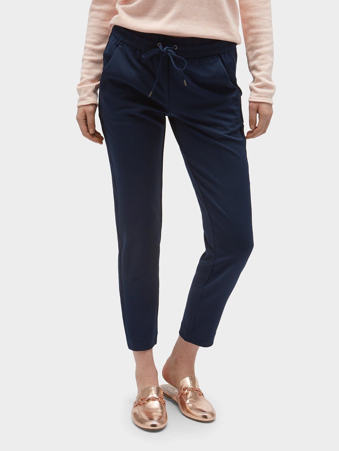 Tom Tailor 7/8Hose »LooseFit Hose in AnkleLänge«, Elastischer Bund mit integriertem Kordelzug