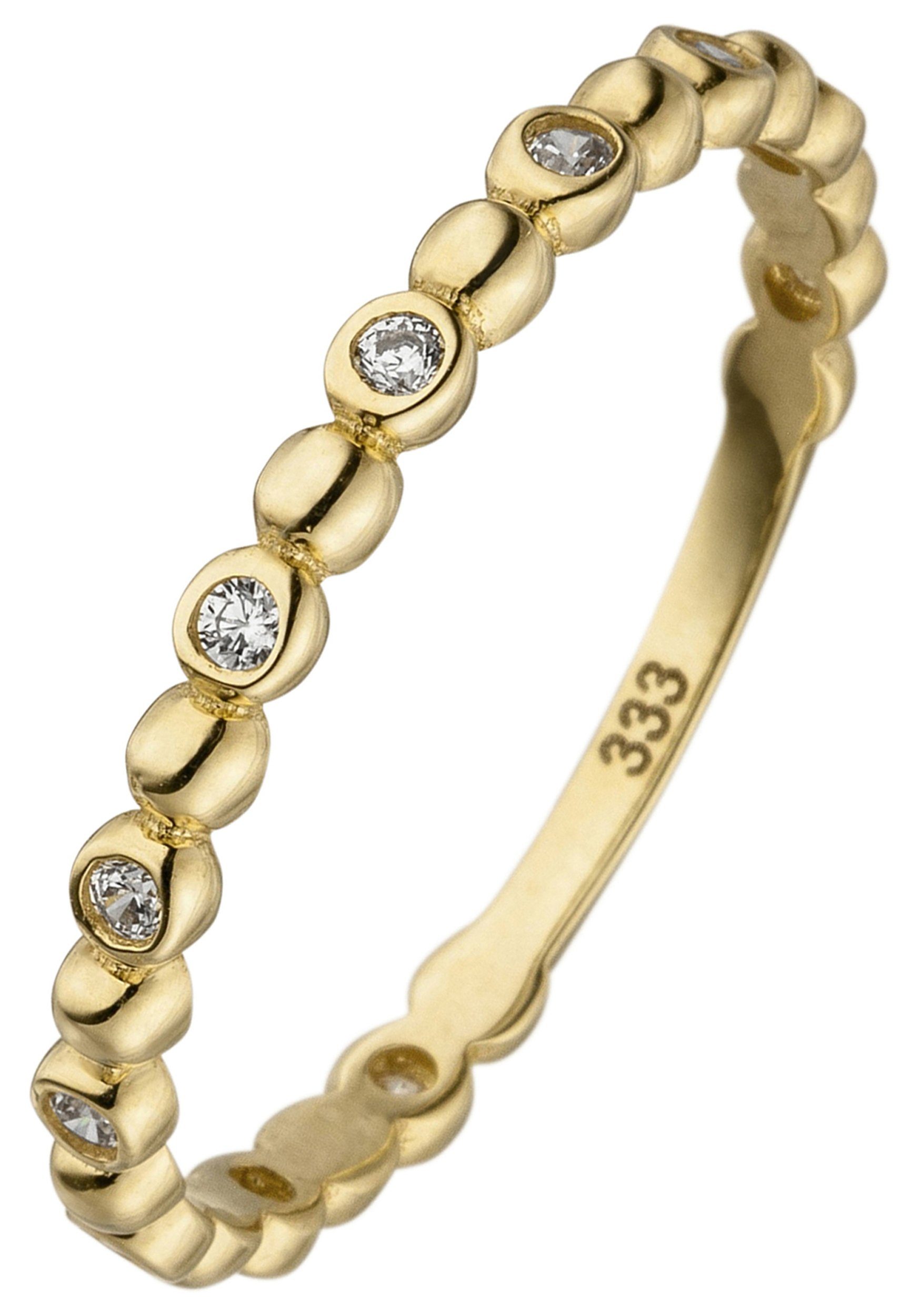 JOBO Fingerring Kugelring, 333 Gold mit 11 Zirkonia günstig online kaufen