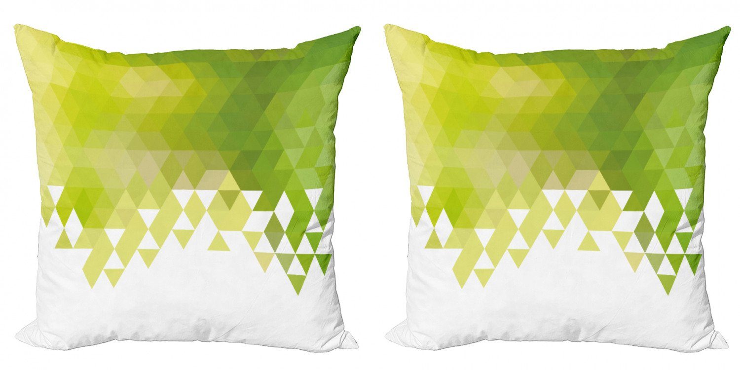 Kissenbezüge Modern Accent Doppelseitiger Digitaldruck, Abakuhaus (2 Stück), Grün Triangular abstraktes Muster