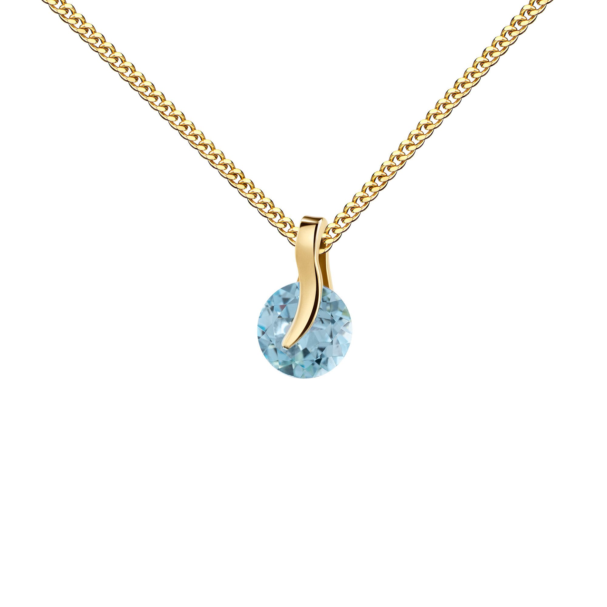 JEVELION Kette mit Anhänger blauer Topas günstig online kaufen