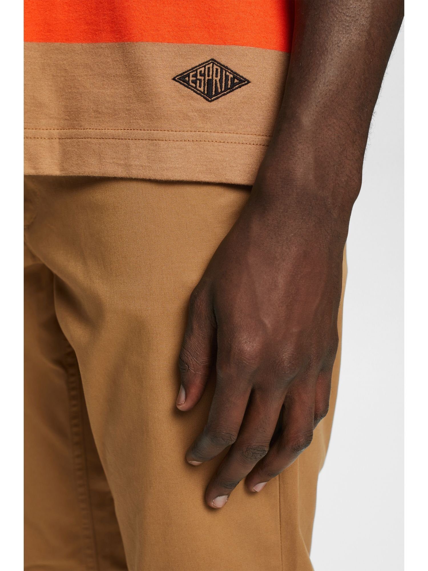 ORANGE Logo-T-Shirt (1-tlg) Gestreiftes Esprit BRIGHT T-Shirt