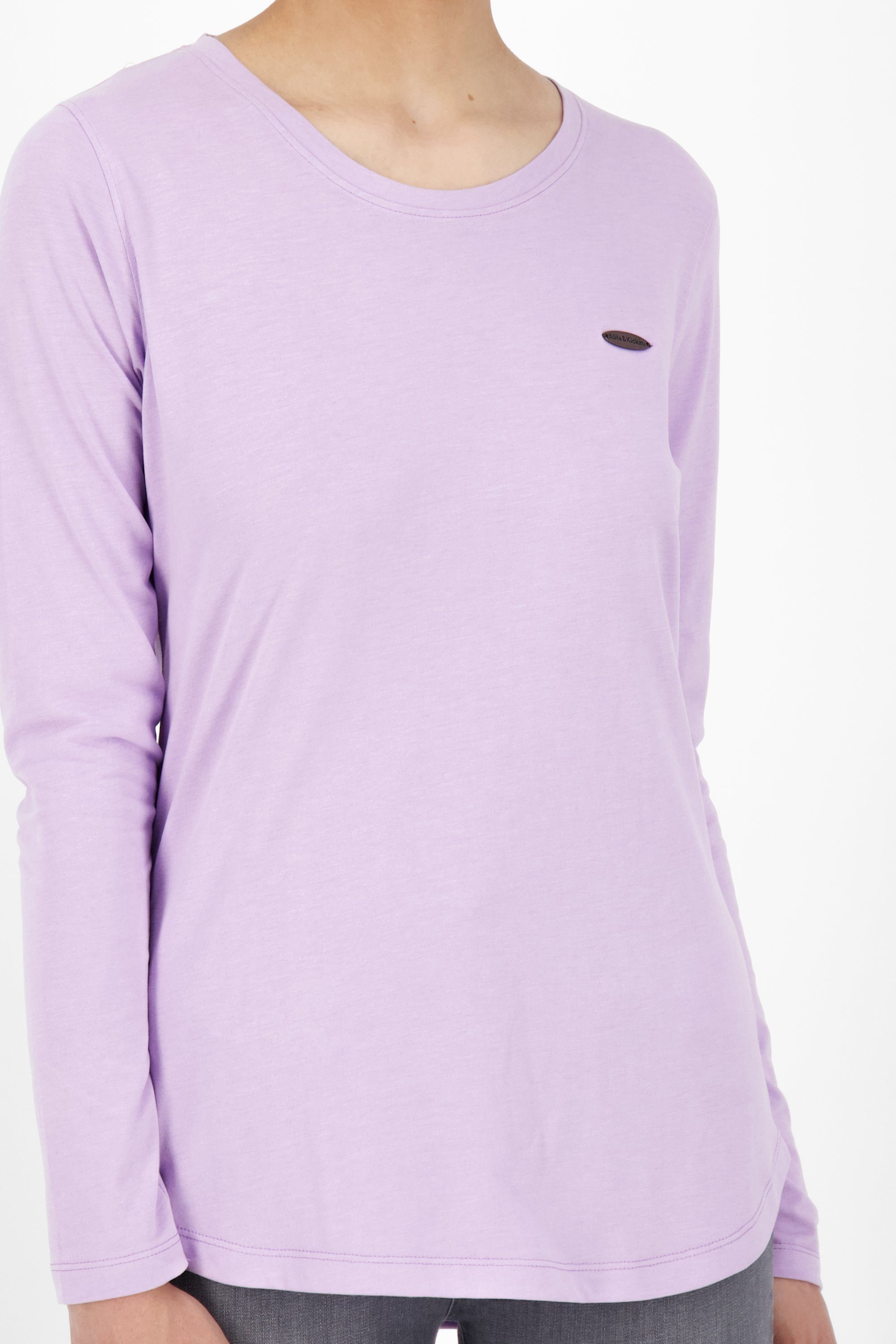 Shirt Longsleeve Langarmshirt digital A lavender Damen Alife & Langarmshirt, LeaAK melange Kickin