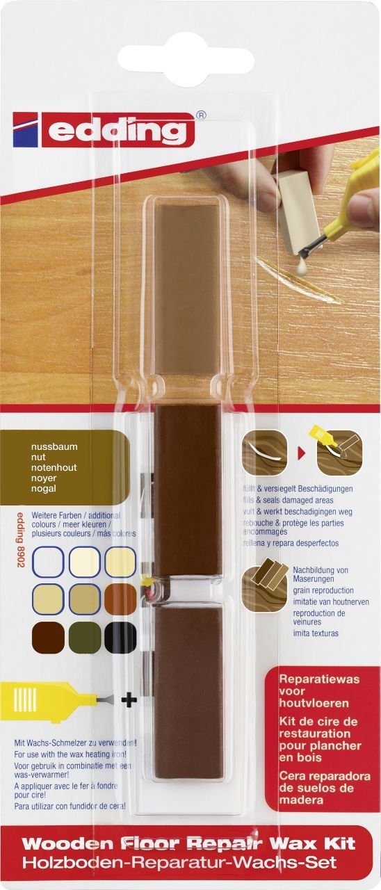 edding Hartholzöl Edding Holzboden-Reparaturwachs-Set 8902 nussbaum