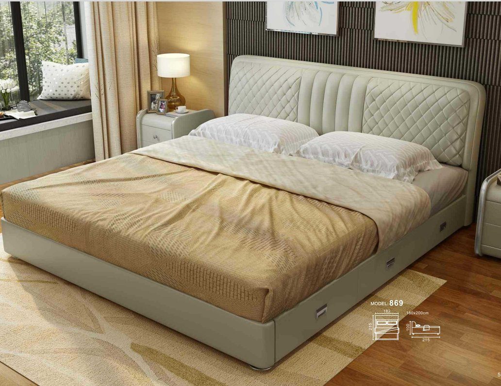 JVmoebel Bett, Stoff Design Bett Doppel Betten Luxus Ehe Modernes Hotel