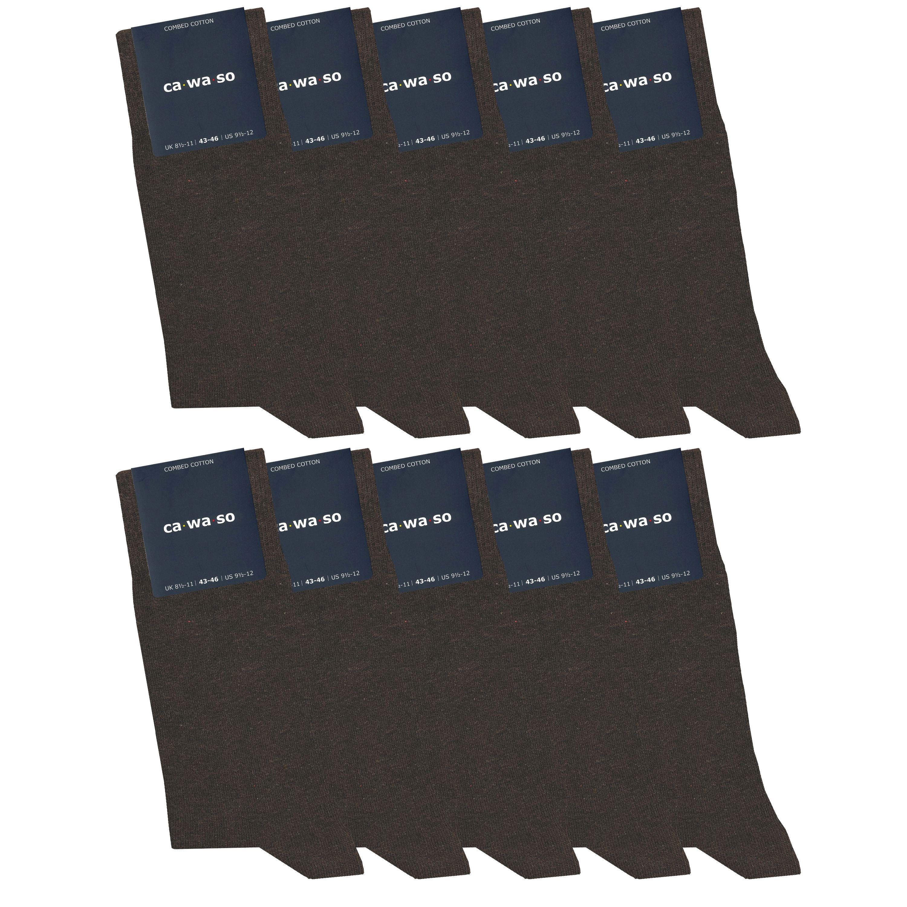 ca·wa·so Socken für Damen & Herren - bequem & weich - aus doppelt gekämmter Baumwolle (10 Paar) Socken in schwarz, bunt, grau, blau und weiteren Farben braun