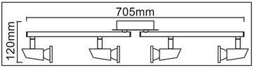 TRANGO LED Deckenspot, 3 Stufen dimmbat, 4-flammig 2001-048SD LED Deckenleuchte *SOPHIE* in Chrom-Optik inkl. 4x 5 W 3-Stufen dimmbaren GU10 LED Leuchtmittel I Deckenlampe I Deckenstrahler I Deckenspots, Wohnzimmer-Lampe schwenkbar und drehbar