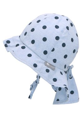 Sterntaler® Schirmmütze Sonnenhut Punkte (1-St., Sommerhut Baby bedruckt mit süßen Motiven) Kinderhut aus Baumwolle mit Nackenschutz und Bindeband