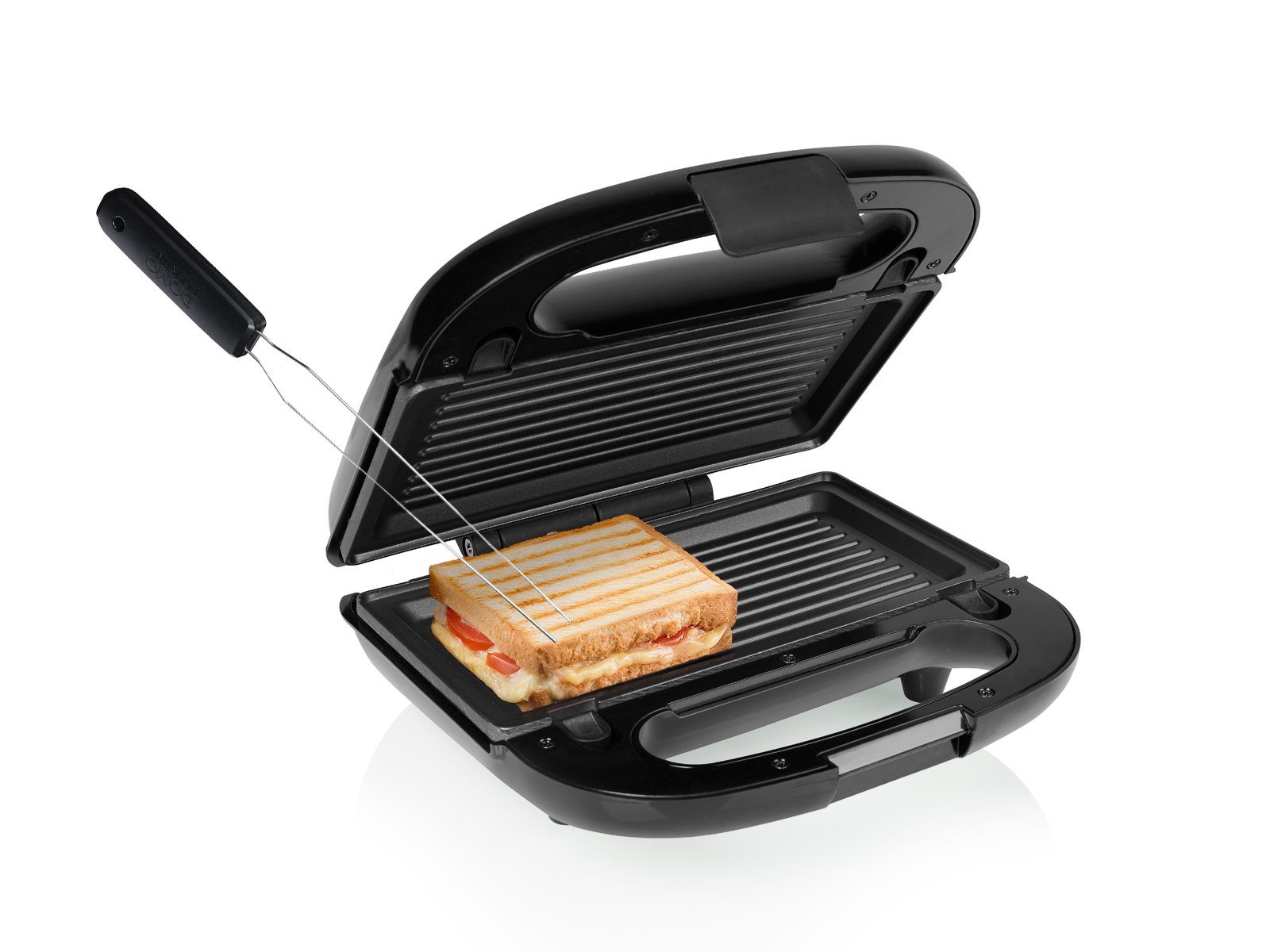 Tristar Sandwichmaker, 750 W, Toaster XXL 3in1 Elektro Kontakt Tisch-Grill Waffeleisen & Gabel