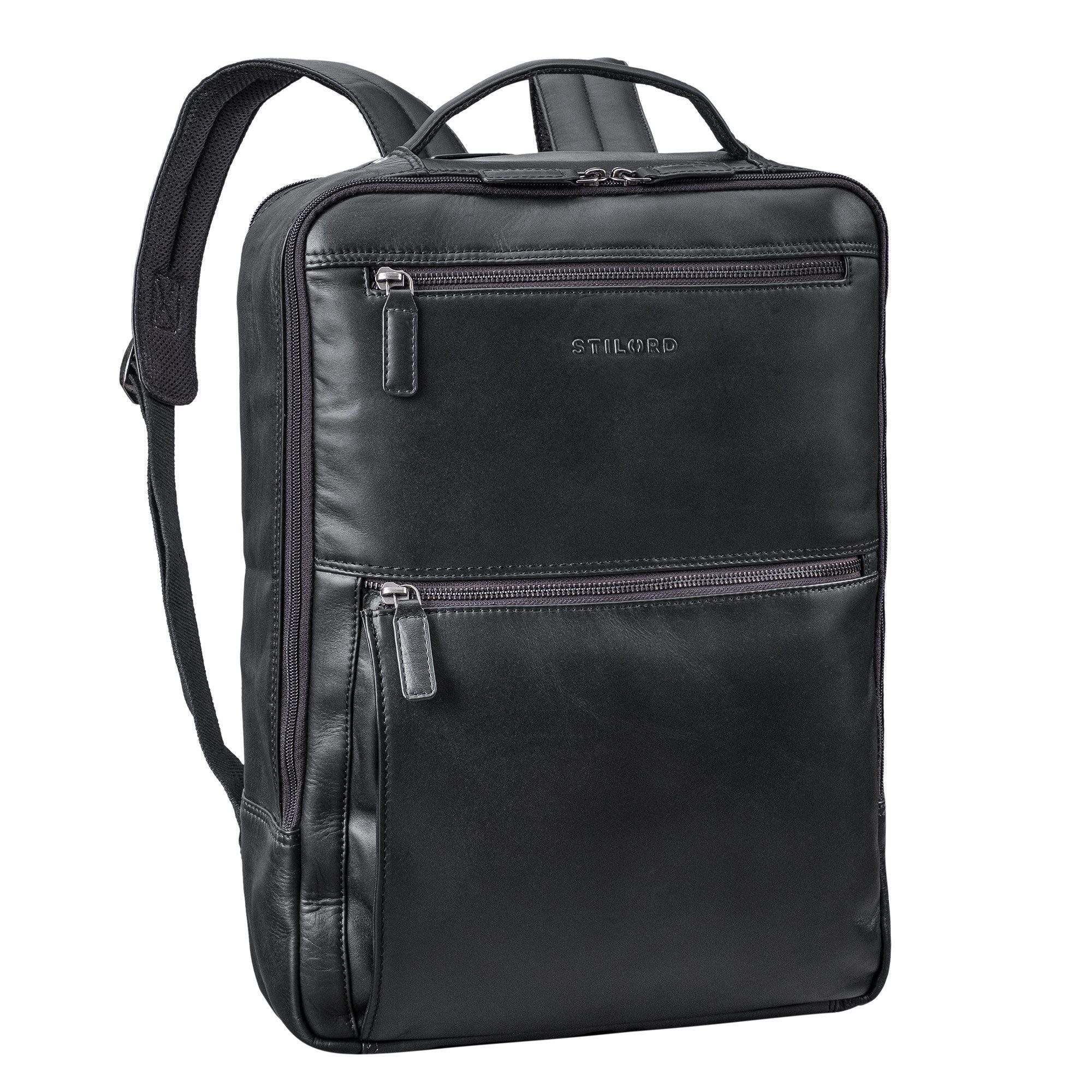 STILORD Notebook-Rucksack "Jayce" XL Leder Laptop Rucksack 17 Zoll Groß für Herren und Damen
