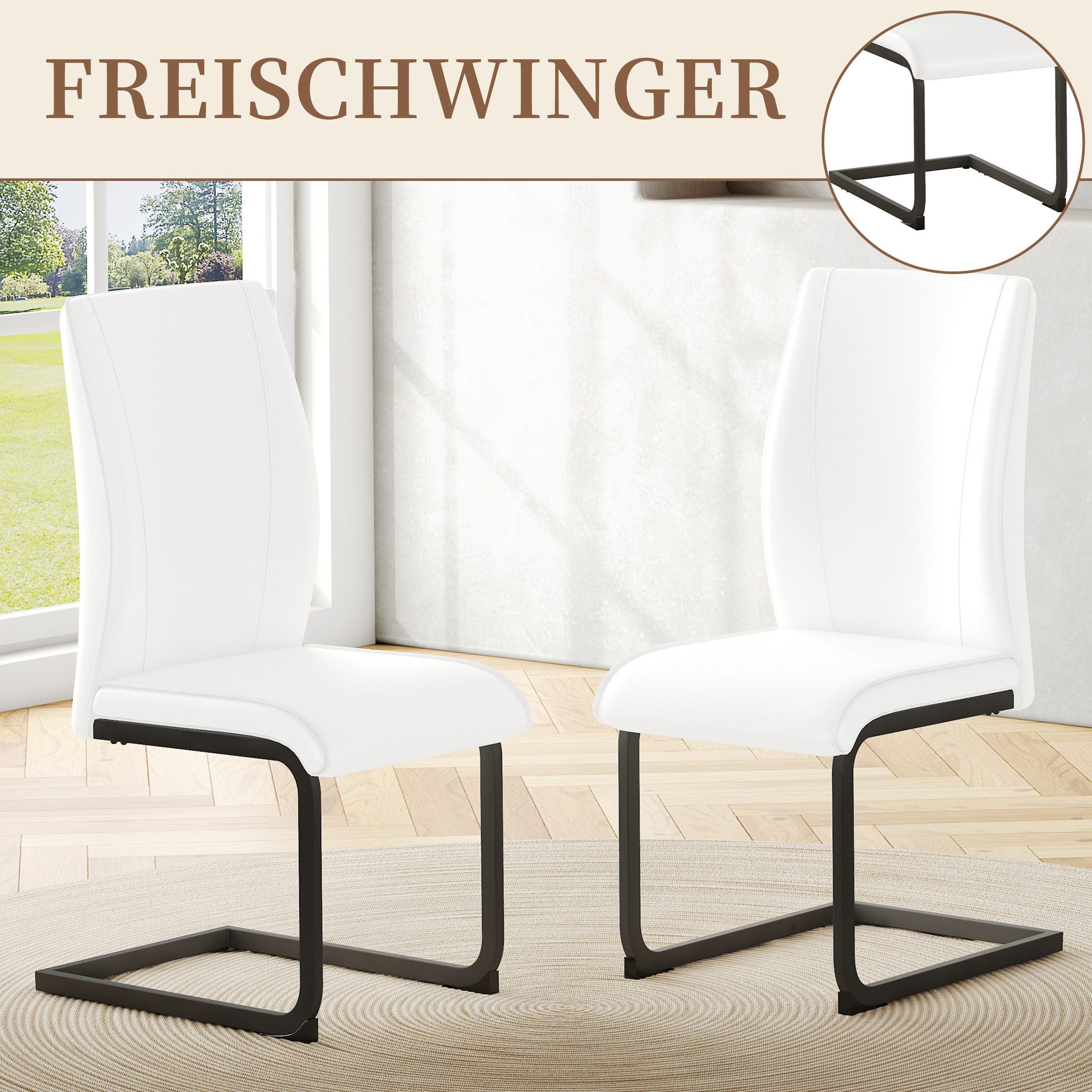 SeedWave Freischwinger 2er Set, Ergonomisch Gepolst Produktbild-Vorschau 1