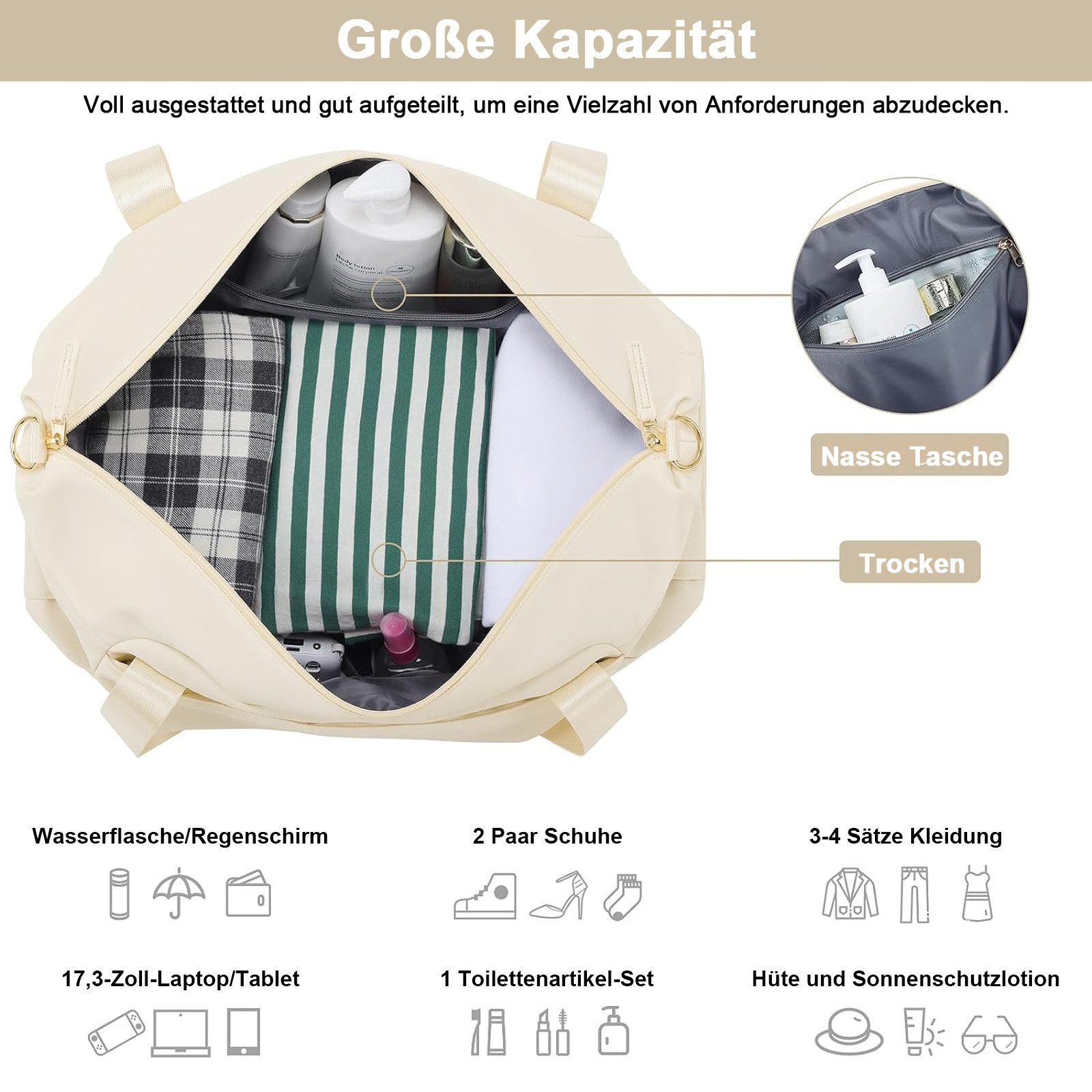 OKWISH Reisetasche Trainingstasche Sporttasche Handtasche Schultertasche günstig online kaufen