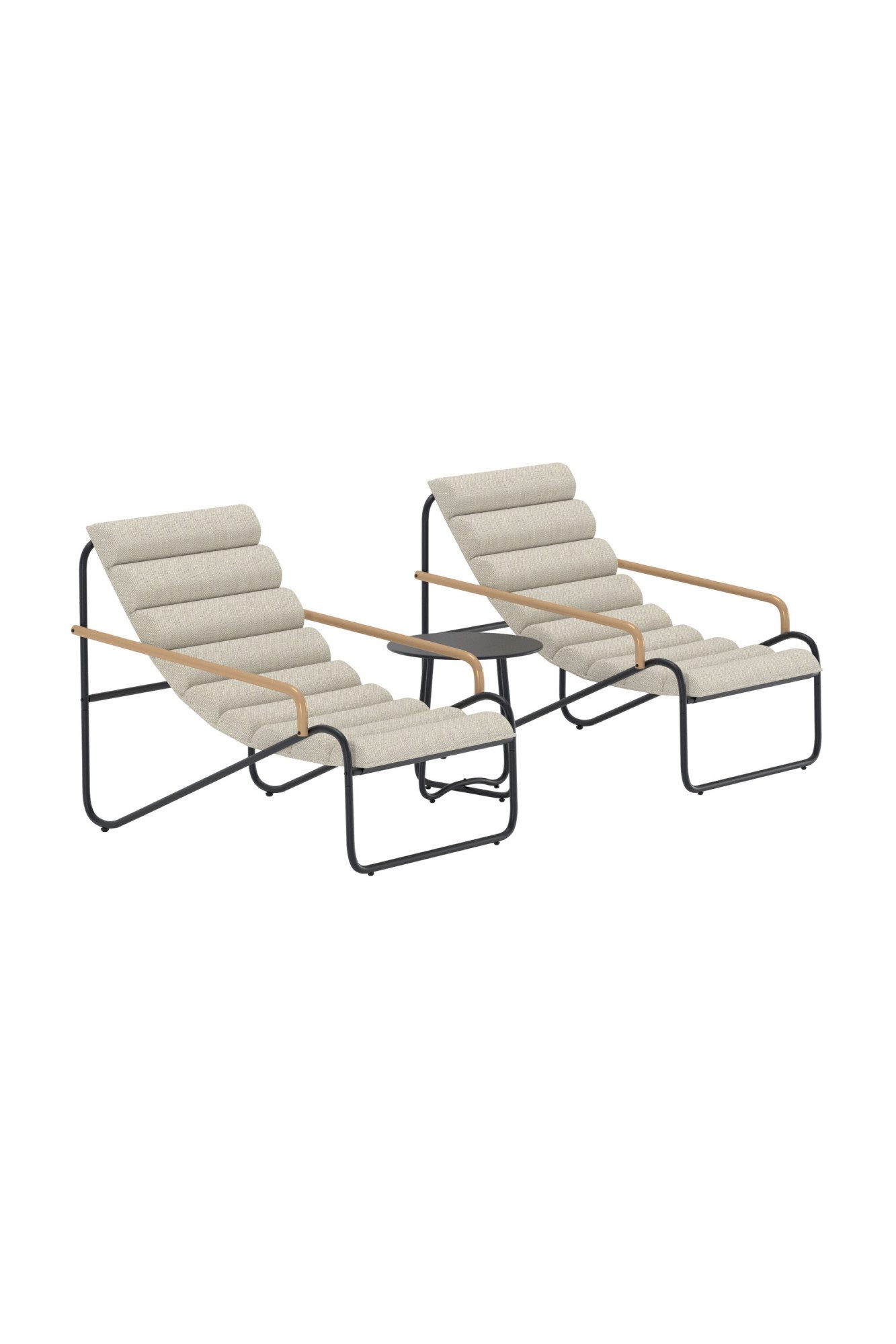 Venture Home Gartenlounge-Set Ithaka, großzügiges Outdoor-Set für hohen Sitzkomfort, (3-tlg), Loungemöbel mit Stoffbezug, angenehm, weich