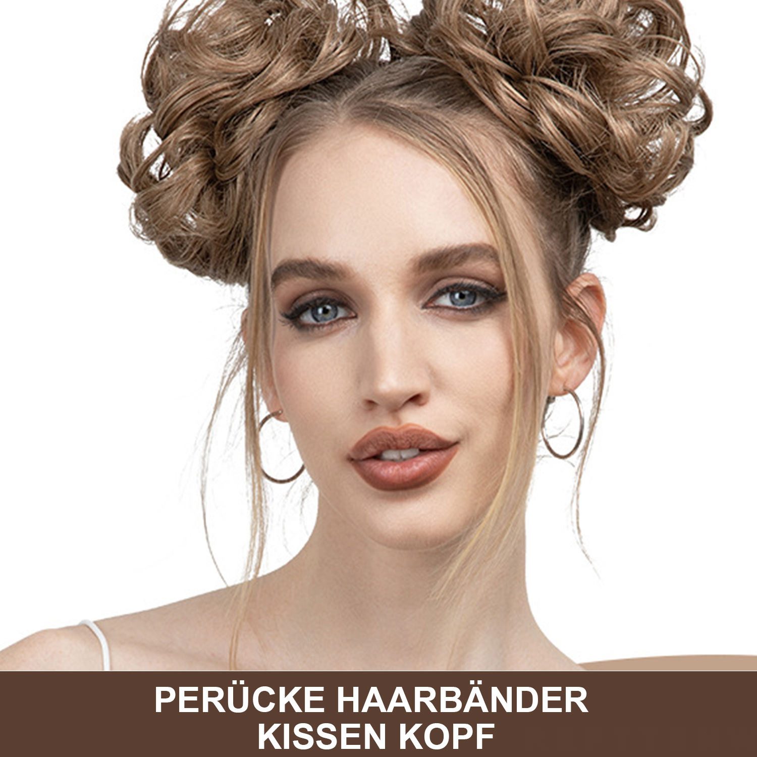 Refttenw Kunsthaarperücke Haarteil Mit Gummiband Messy Bun Groß Dutt Gelockt Haarteil natürlich