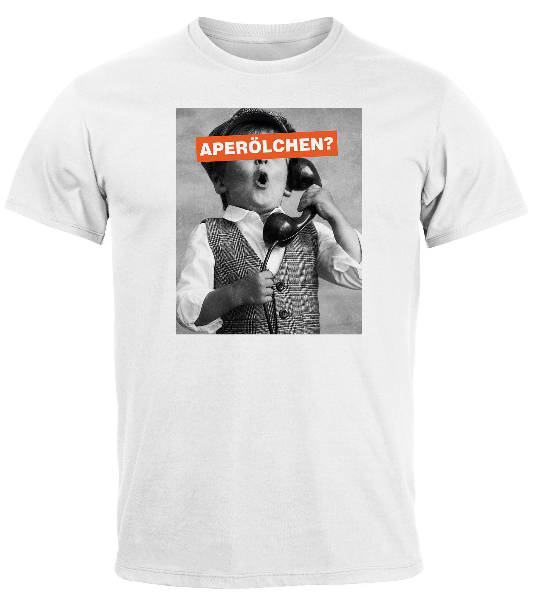 MoonWorks Print-Shirt Herren T-Shirt Aperölchen Fotoprint Schwarzweiss Retr günstig online kaufen