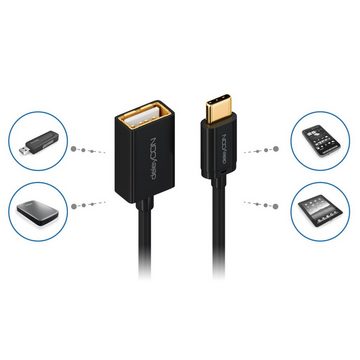 deleyCON deleyCON 0,1m USB OTG Adapter / USB C-Stecker zu USB A Buchse USB Smartphone-Adapter