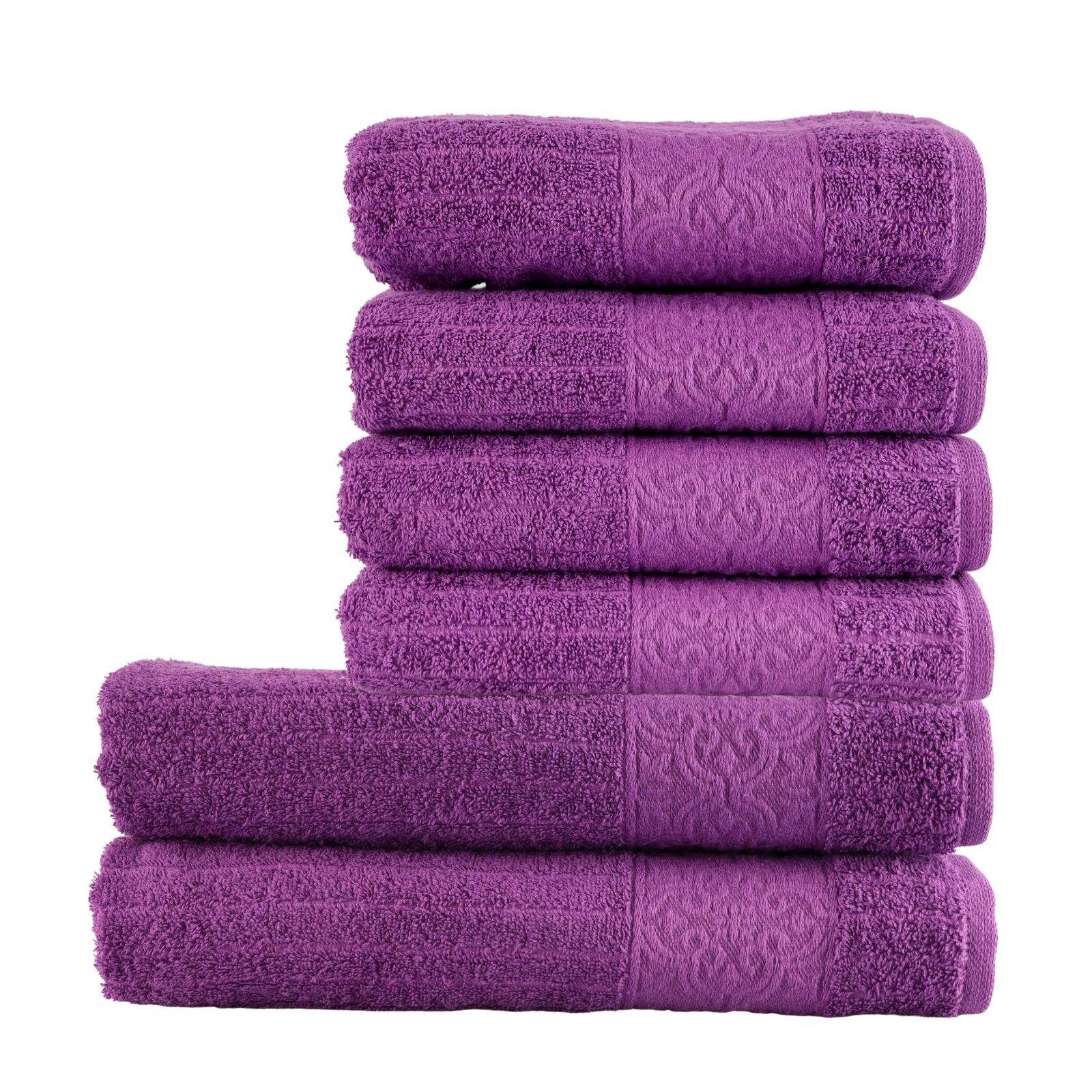 Plentyfy Handtücher Hand- &Duschtuch Set 6tlg aus 100% Baumwolle, (6-St), Duschhandtuch - Frottee Handtuch Set - Badetuch