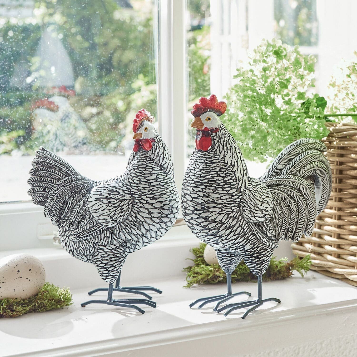 Mirabeau Tierfigur Deko-Huhn 2er Set Mannis günstig online kaufen