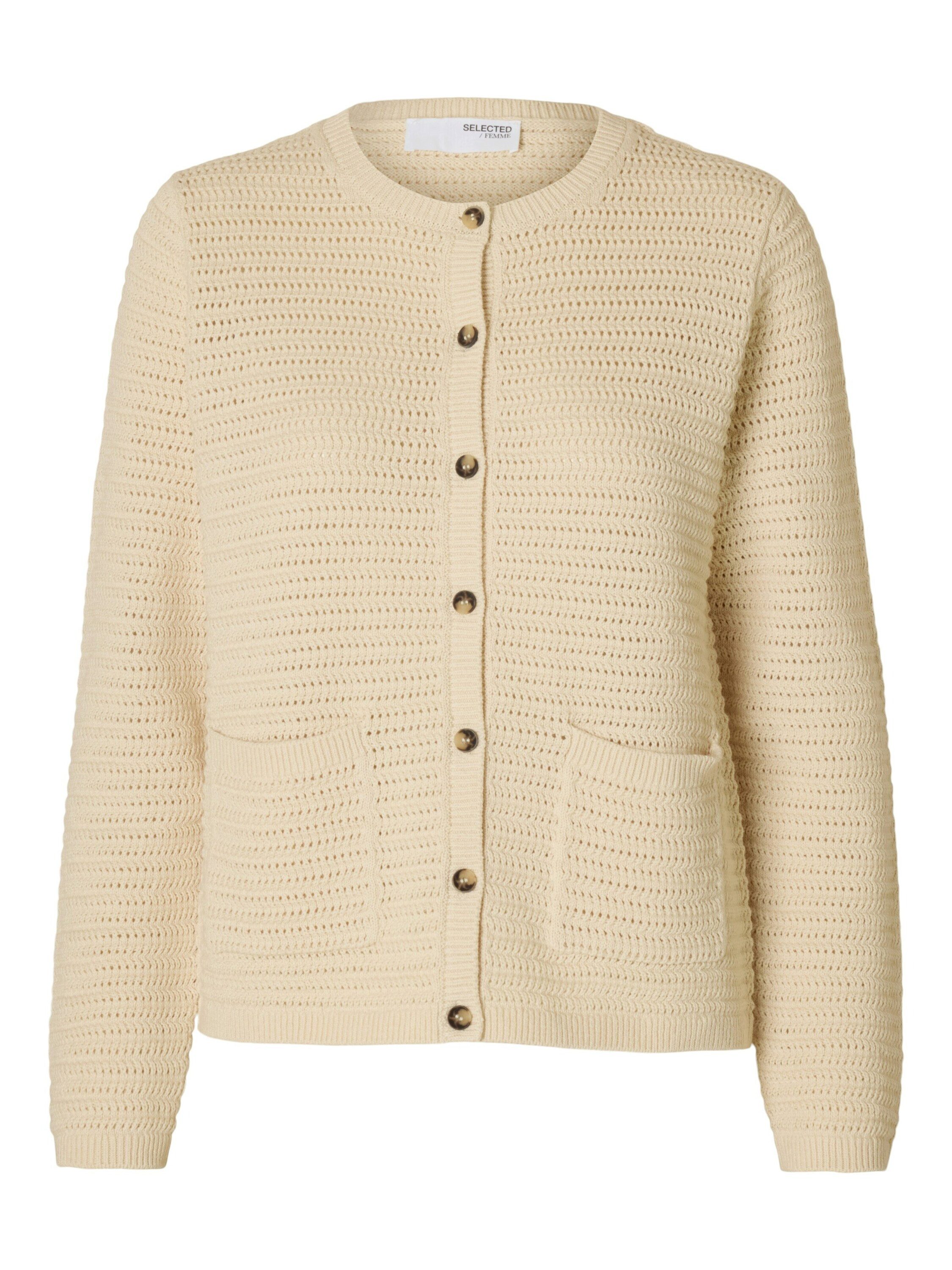 Selected Strickjacke SLFVinna (1-tlg) Lochmuster günstig online kaufen
