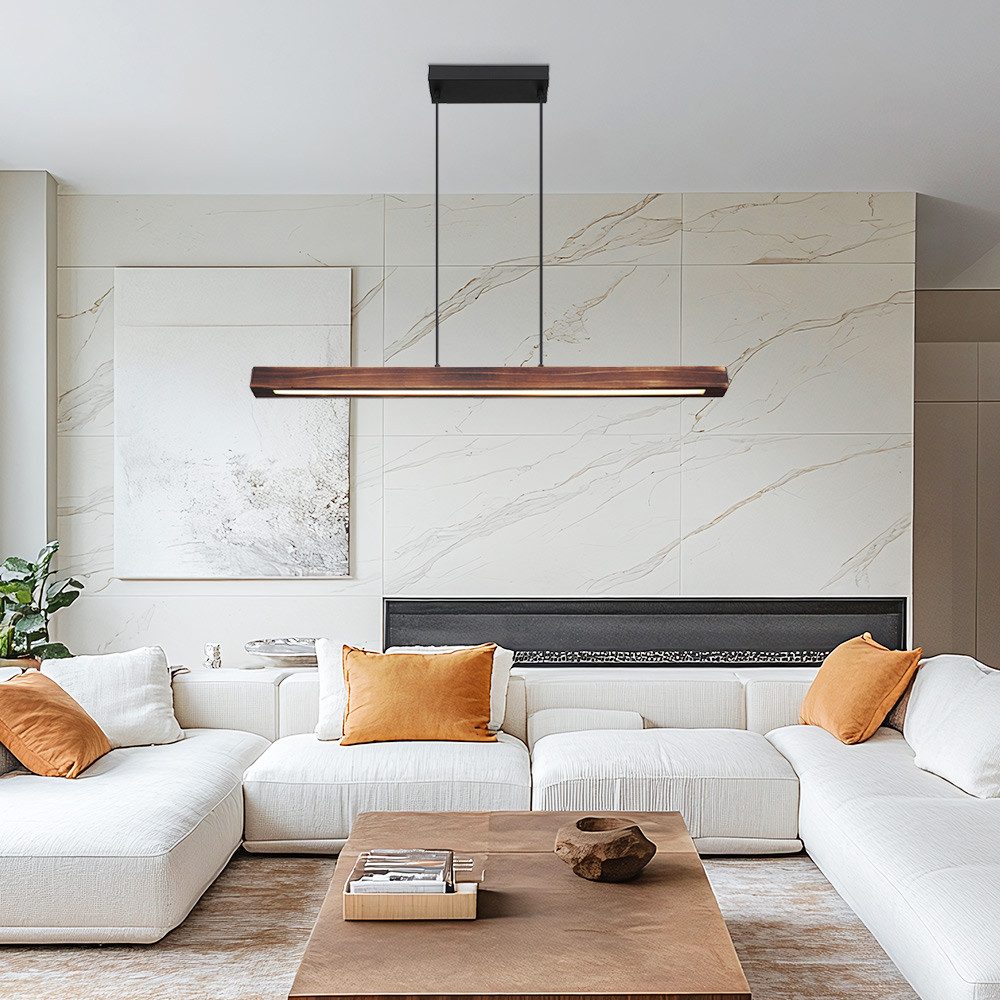 GLOBO LIGHTING LED Pendelleuchte, LED-Leuchtmittel fest verbaut, Warmweiß, Pendelleuchte Hängelampe Deckenlampe Esszimmerlampe LED Lampe Holz