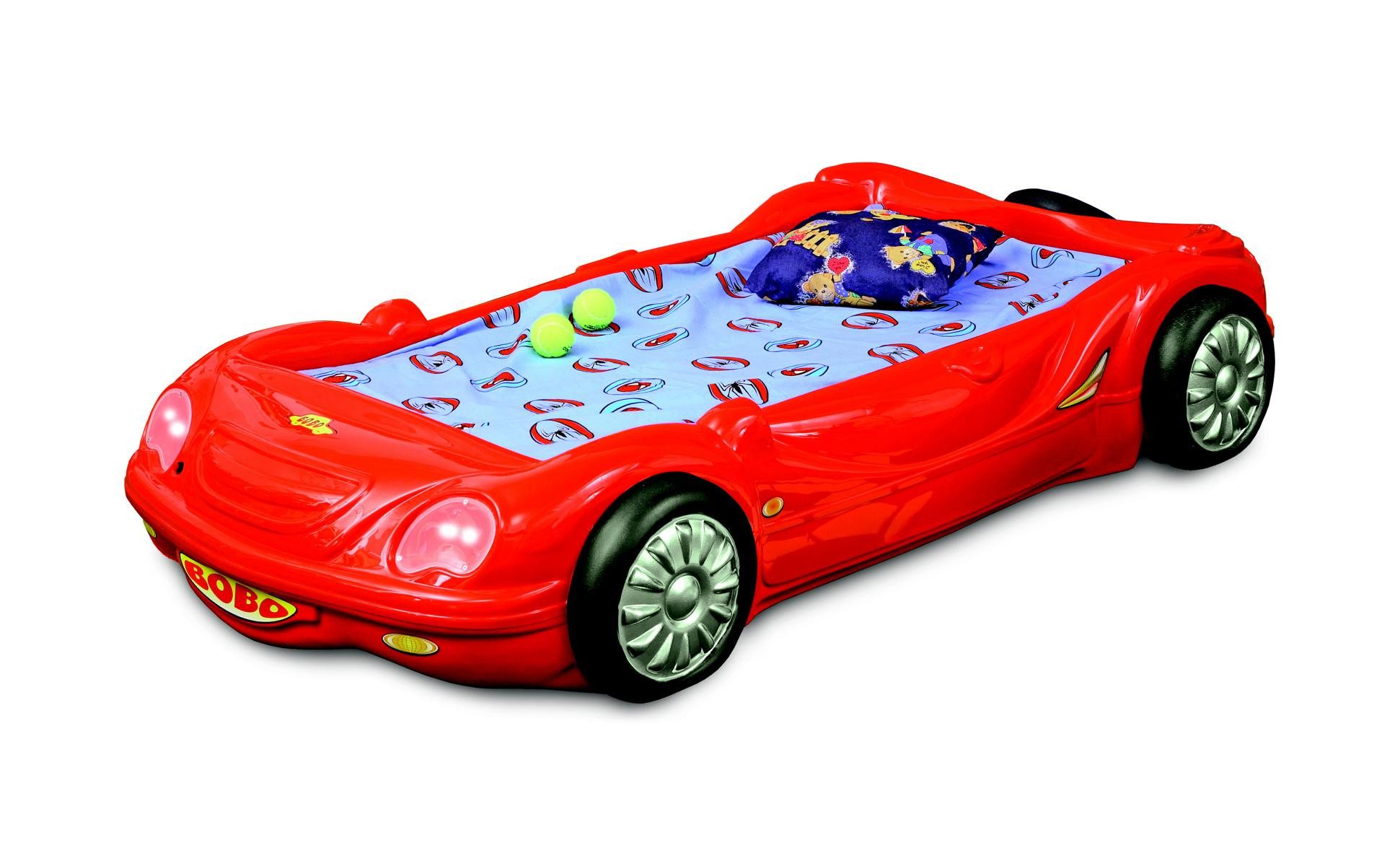 Kinderbett Rotes Autobett mit Lattenrost und Matratze für Kinderzimmer