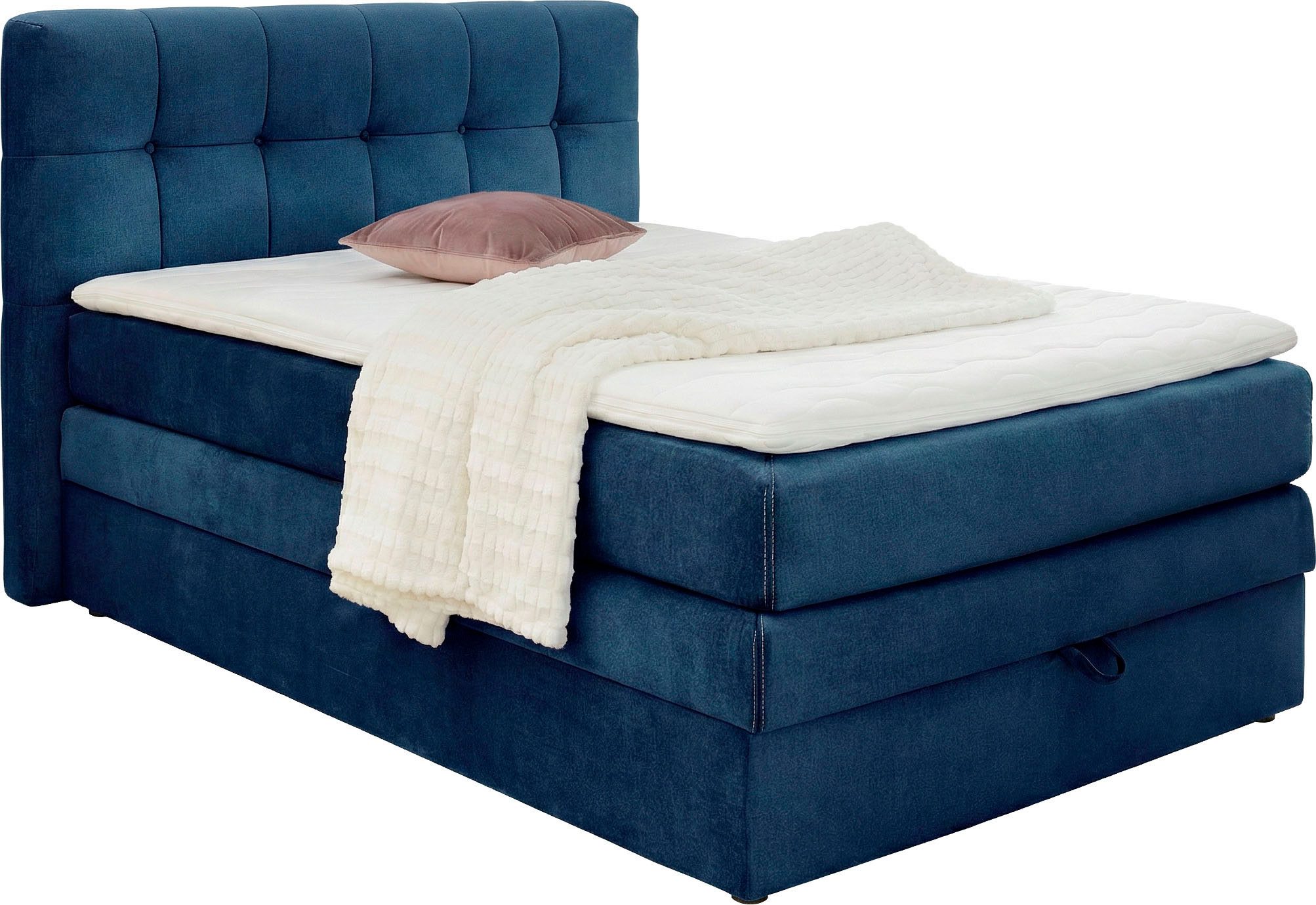 Jockenhöfer Gruppe Boxspringbett Amy, mit Bettkasten und Kaltschaum-Topper, erhältlich in 120, 140 & 180cm