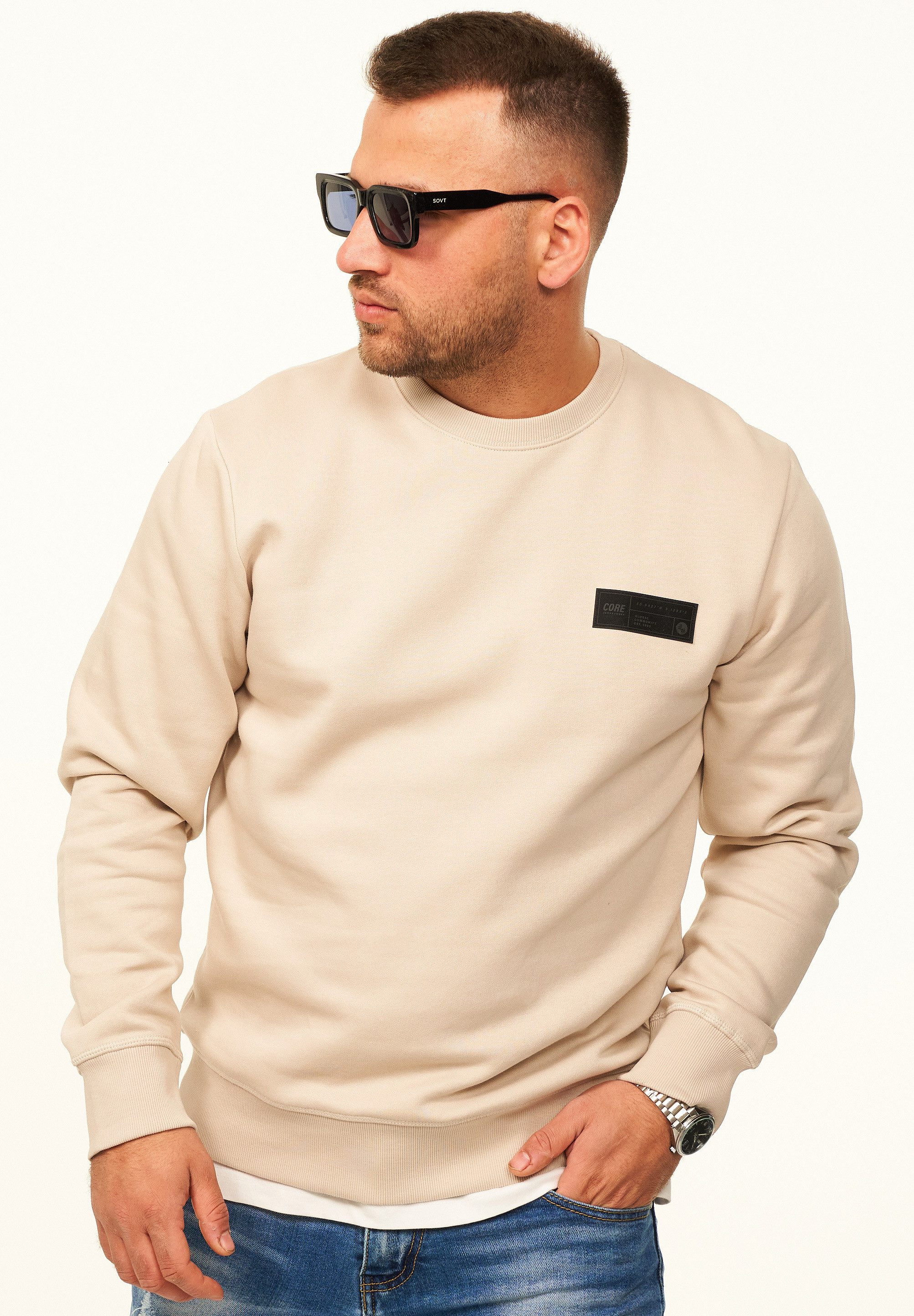 Sweatshirt Pullover - Rundhalspullover mit Crew-Neck im Regular Fit für Herren
