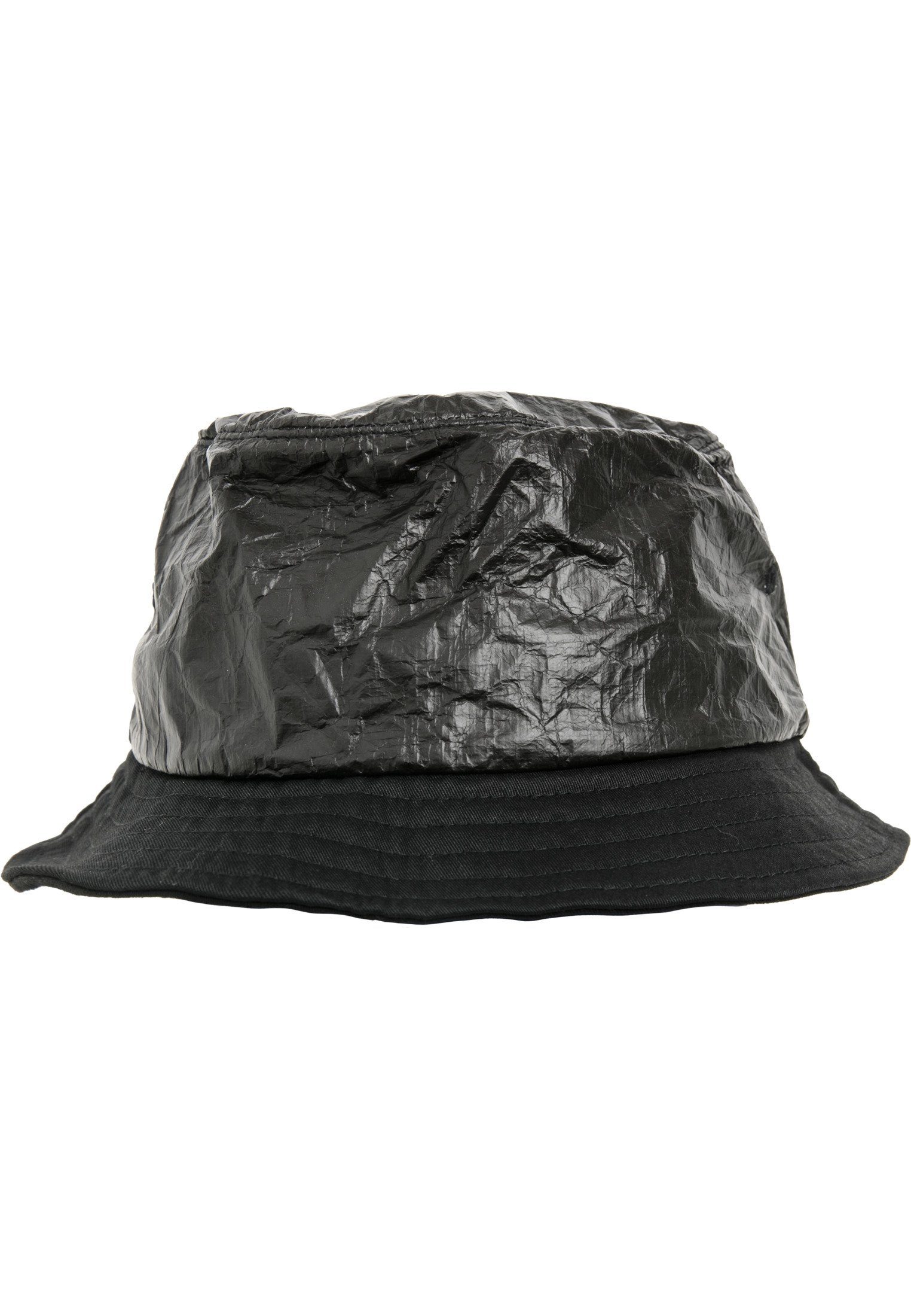 Flexfit black Bucket Hat Hat Paper Crinkled Cap Bucket Flex