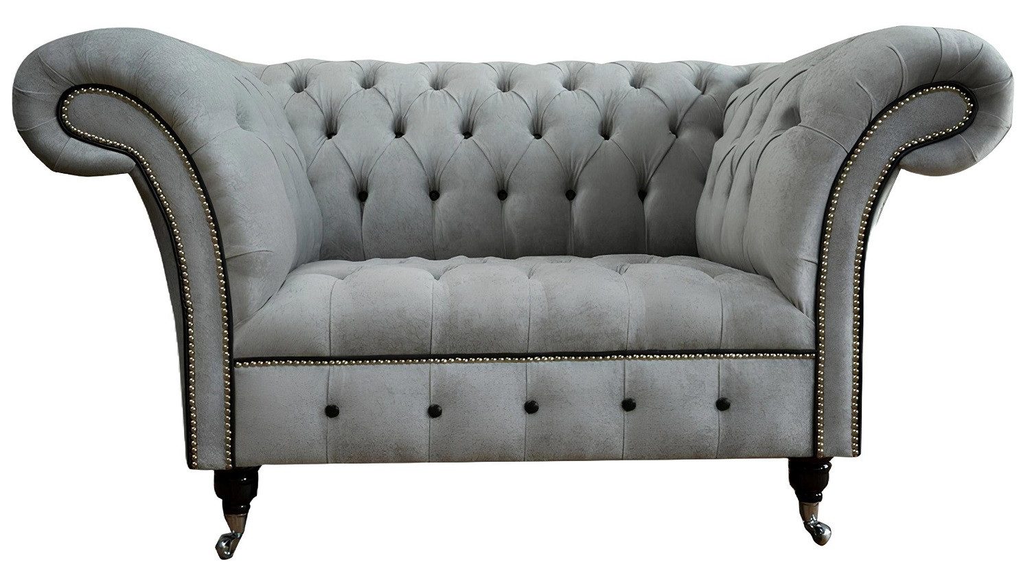 Xlmoebel Chesterfield-Sessel Moderne Wohnzimmermöbel - Chesterfield Sessel in hellem Textilbezug (Chesterfield Sessel), Hergestellt in Europa