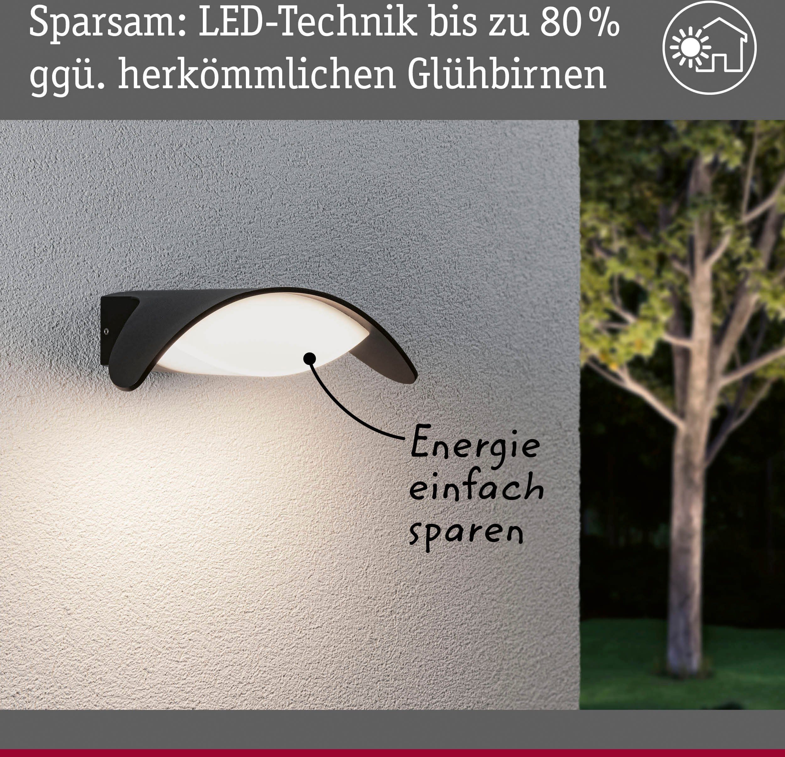 Außen-Wandleuchte anthrazit, IP44 IP44 integriert, LED Warmweiß, 230V LED fest Outdoor Mesana Paulmann