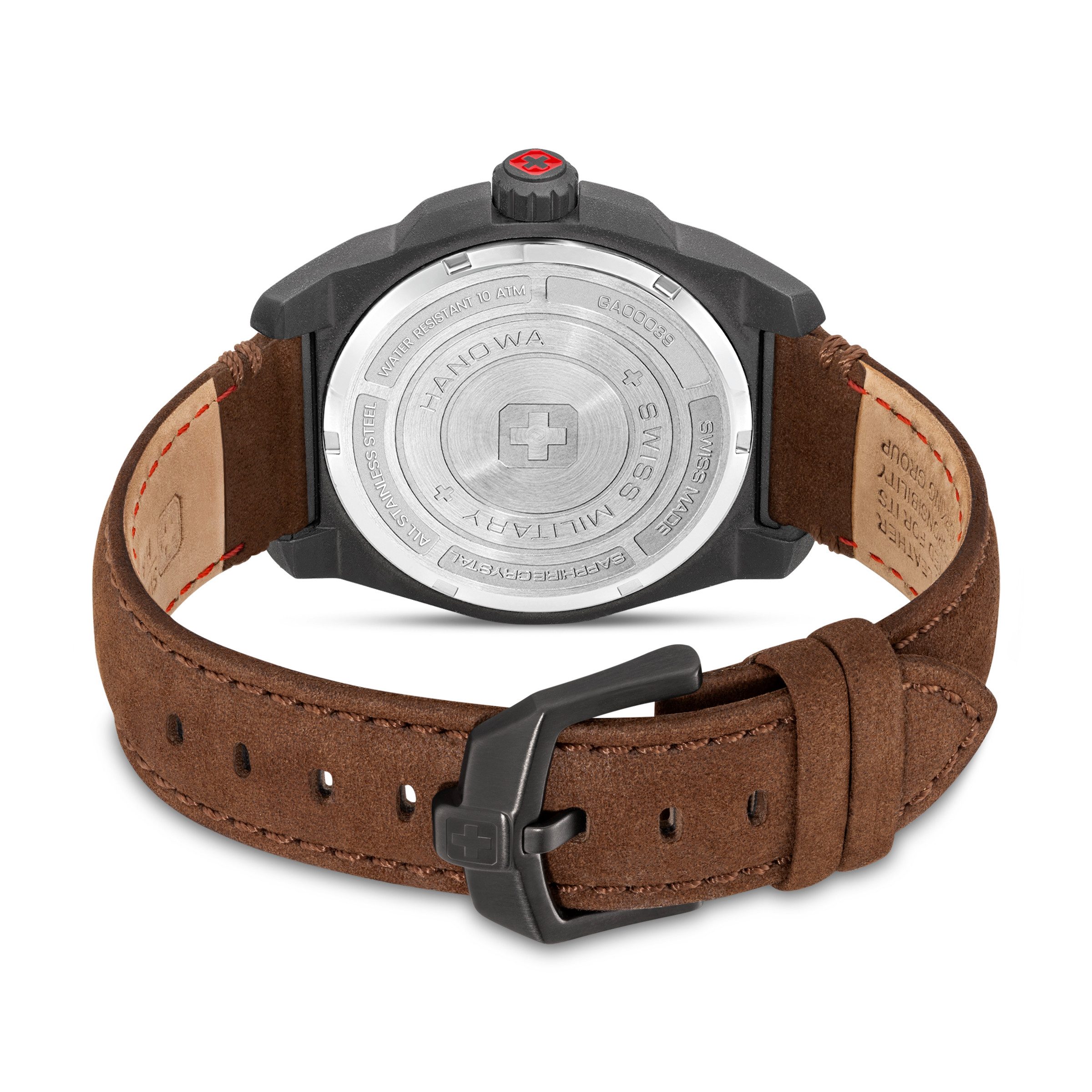 Swiss Military Hanowa Quarzuhr Fieldmaster SMWGA0003940, Armbanduhr, Herrenuhr, Swiss Made, Lederarmband, analog