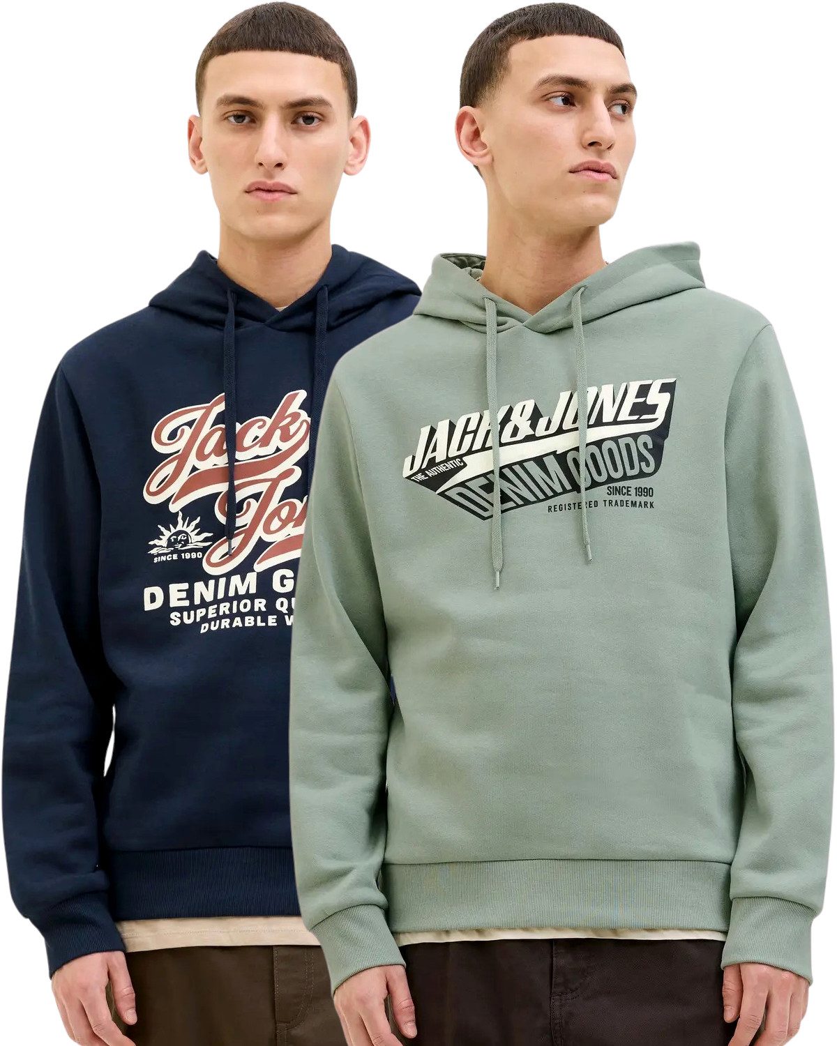 Jack & Jones Kapuzenpullover stilvolle Hoodies mit Logoprint (Spar Set, Dop günstig online kaufen