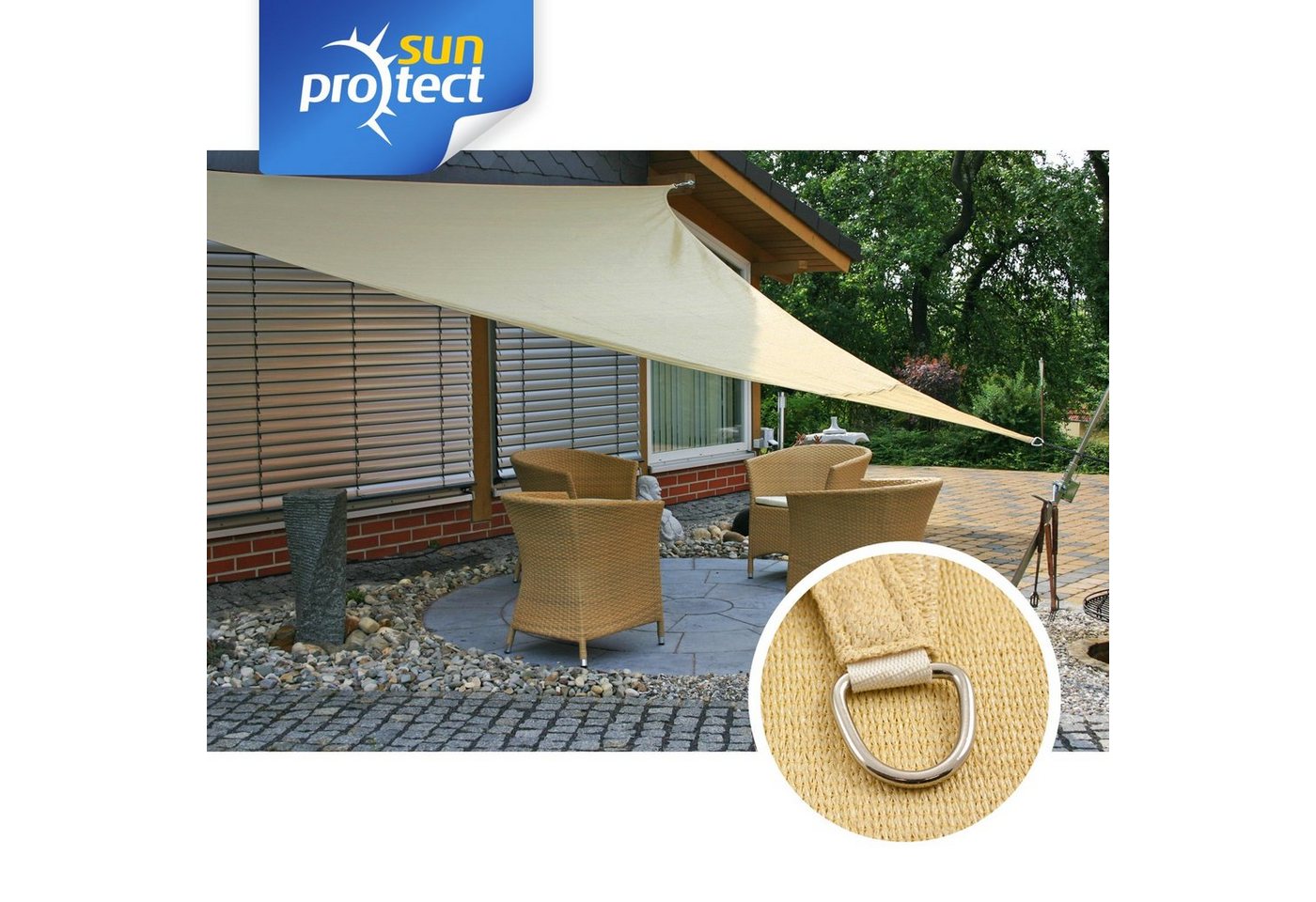 Thumbnail - sunprotect Sonnensegel 3 x 3 x 3 m Dreieck, ideal für Garten, Balkon & Terrasse