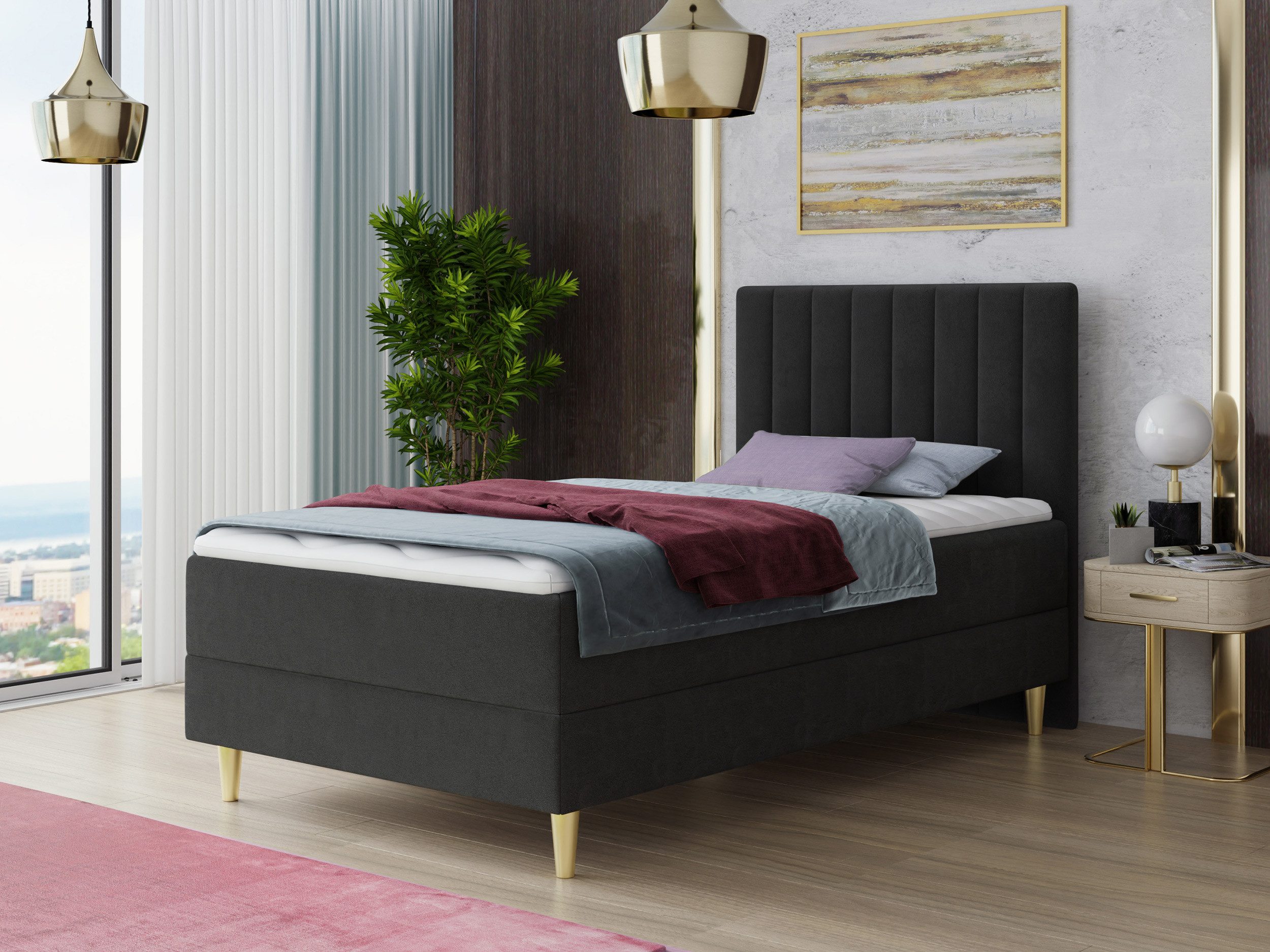 Sofnet Boxbett Gold Mini (mit Bettkasten, Bonell-Matratze und Topper), Einz günstig online kaufen