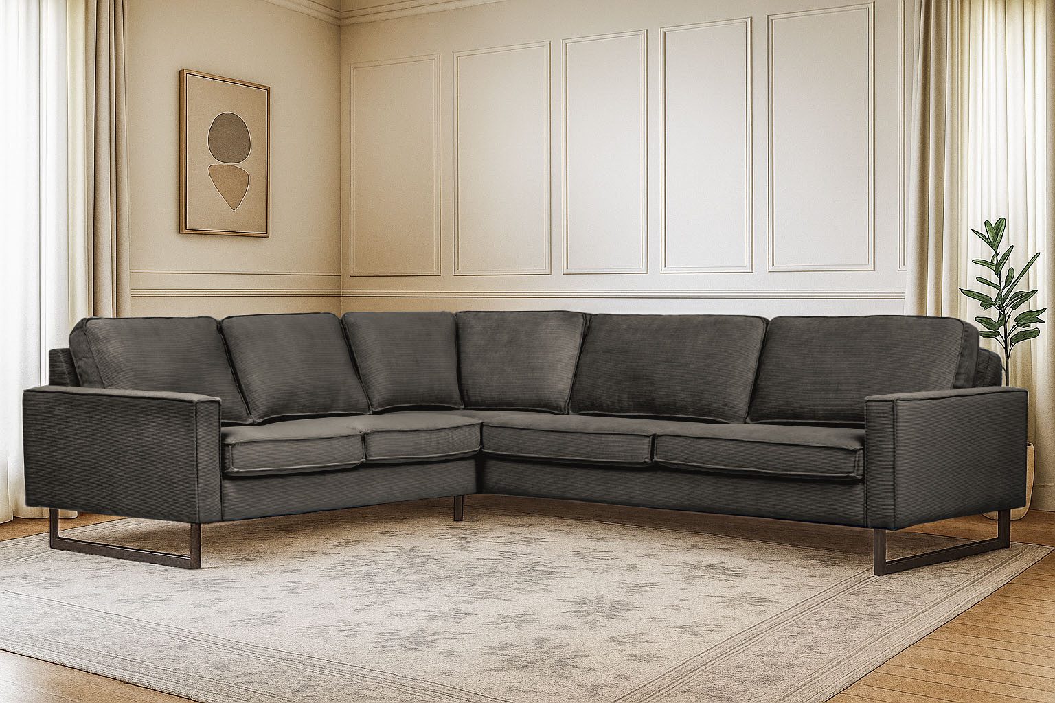 Home affaire Ecksofa Pinto, XXL, 250/290 cm, langer Schenkel, Ottomane, Cor günstig online kaufen