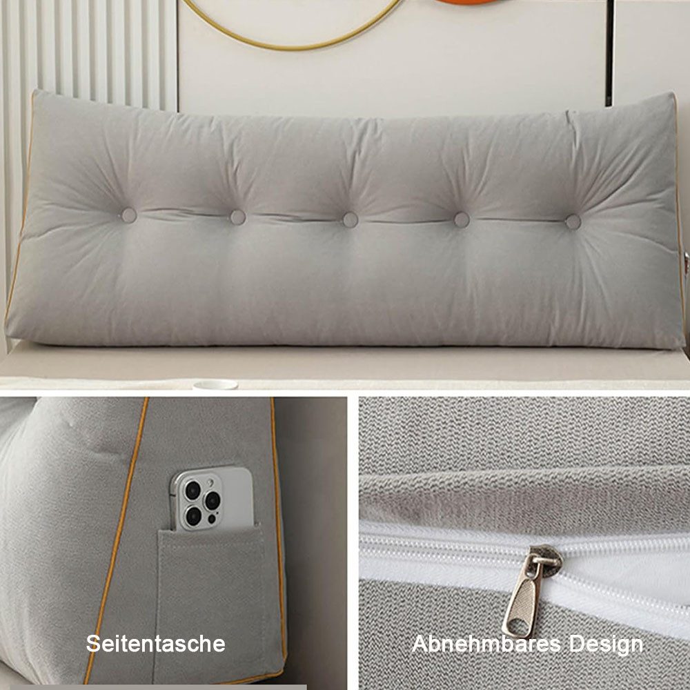 TUWENA Rückenkissen Lesekissen für Bett, Groß Rückenkissen, 120cm