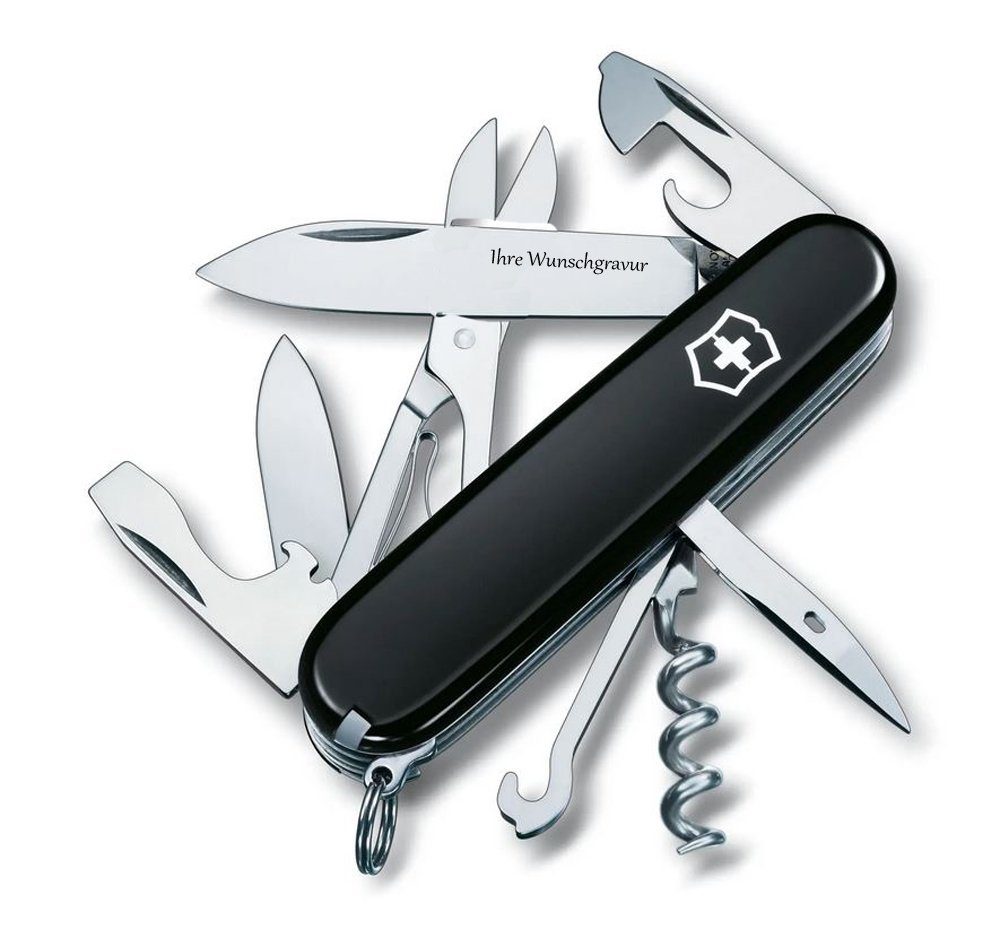 Victorinox Taschenmesser, Victorinox Taschenmesser Climber schwarz, inkl. Namensgravur